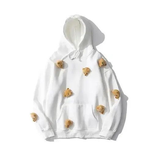 Japanese Brand Harajuku Kawaii Tops Y2k Cute Bear Doll Hoodies Girl Size ONE SIZE - 3 Thumbnail