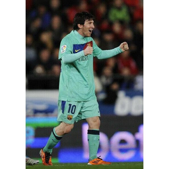 Messi Barcelona 2010 2011 Away Soccer Jersey Shirt M