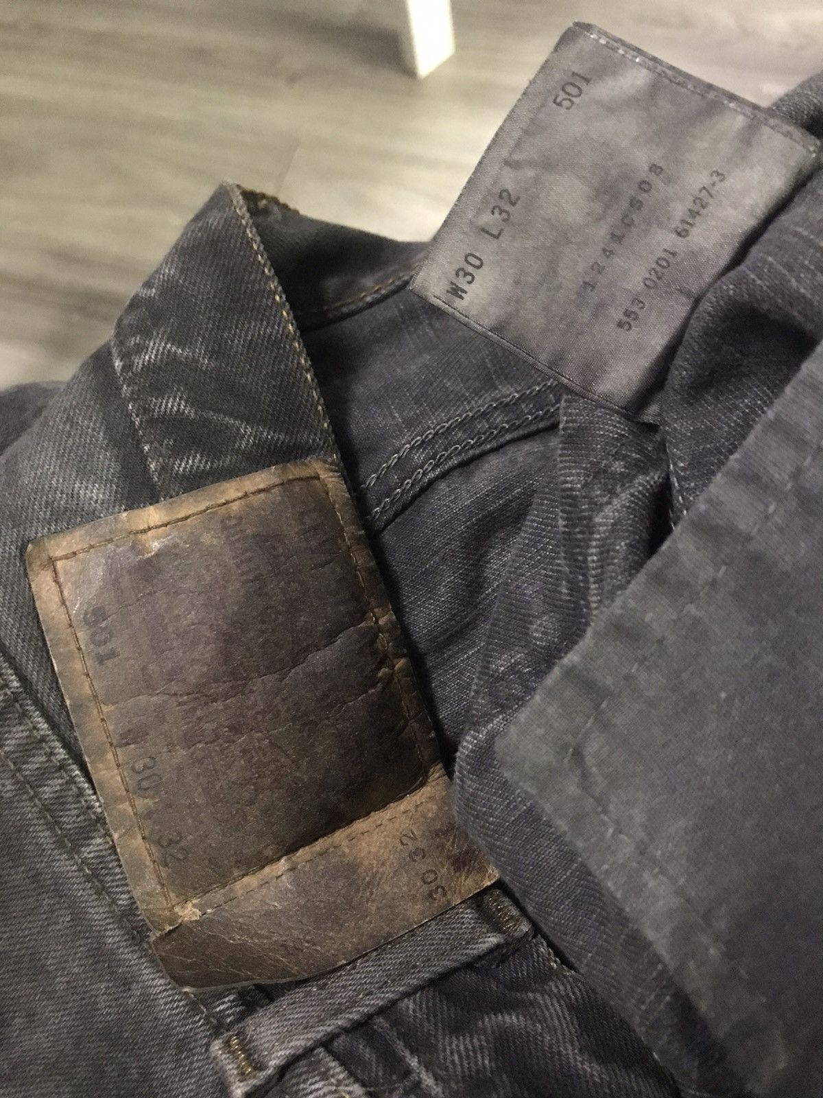 Levi's × Levi's Made & Crafted × Levi's Vintage Clothing Vintage Levis 501 Super Black Splattered Paint Size US 29 - 14 Thumbnail