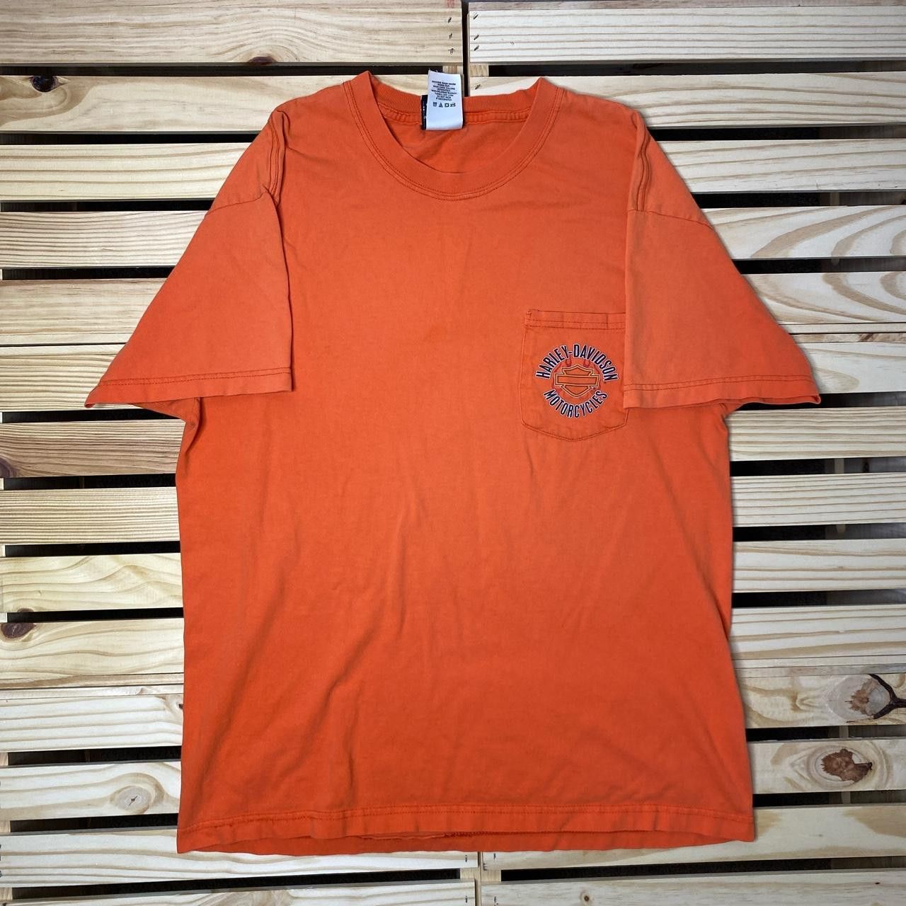 Harley Davidson Vintage Harley Davidson MS Orange Biker Tee Size Large Size US L / EU 52-54 / 3 - 2 Thumbnail