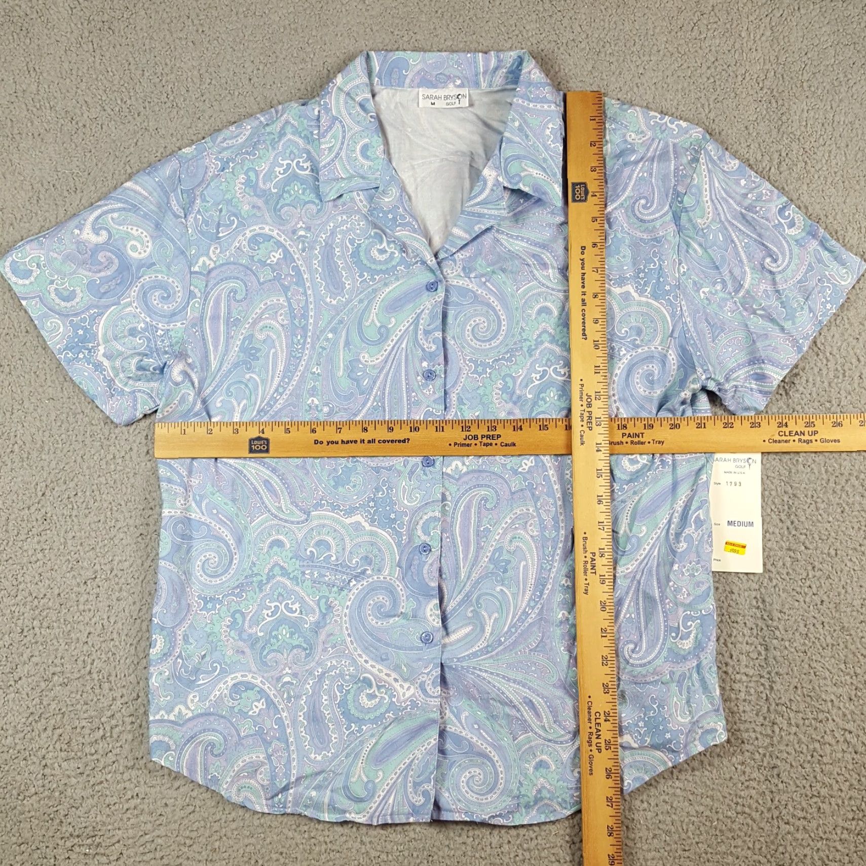 Vintage VINTAGE Sarah Bryson Polo Shirt Women's M Breathable Collared Paisley Blue 90s Preppy Retro Golf Polo Shirt Size M / US 6-8 / IT 42-44 - 6 Thumbnail