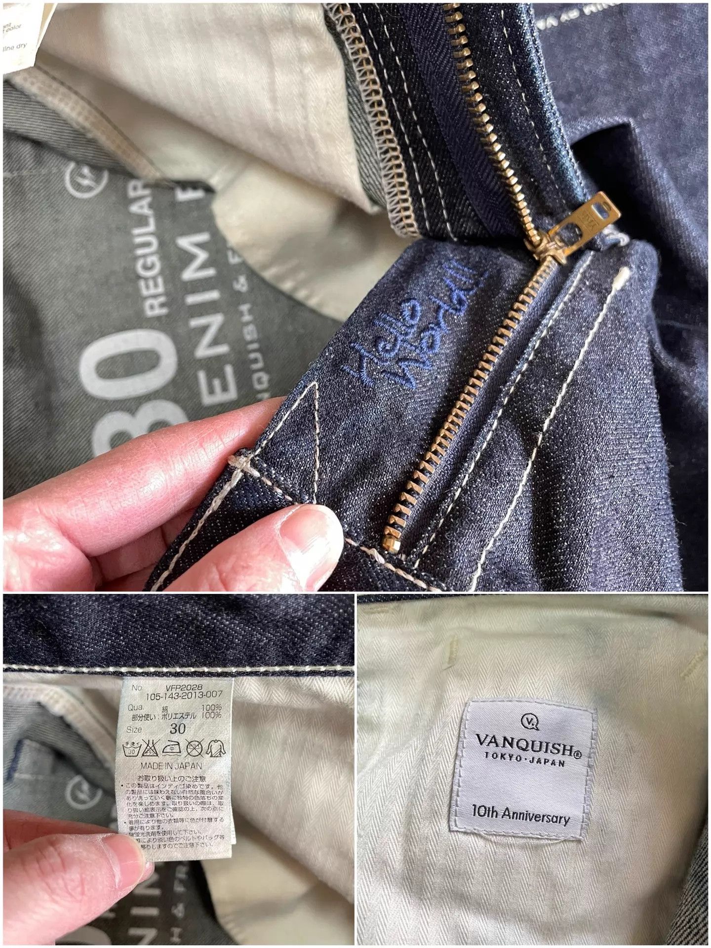 Vanquish VANQUISH x FRAGMENT Golden Lightning Raw Denim W30 Size US 30 / EU 46 - 8 Thumbnail
