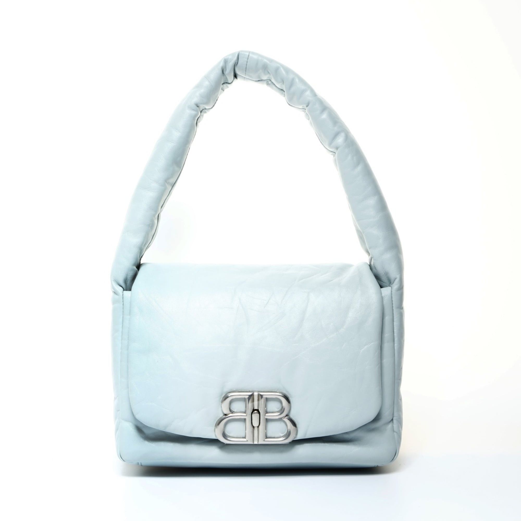 Balenciaga Balenciaga Monaco Leather One-Shoulder Bag, Light Blue, 787896, WS25975 Size ONE SIZE - 1 Thumbnail
