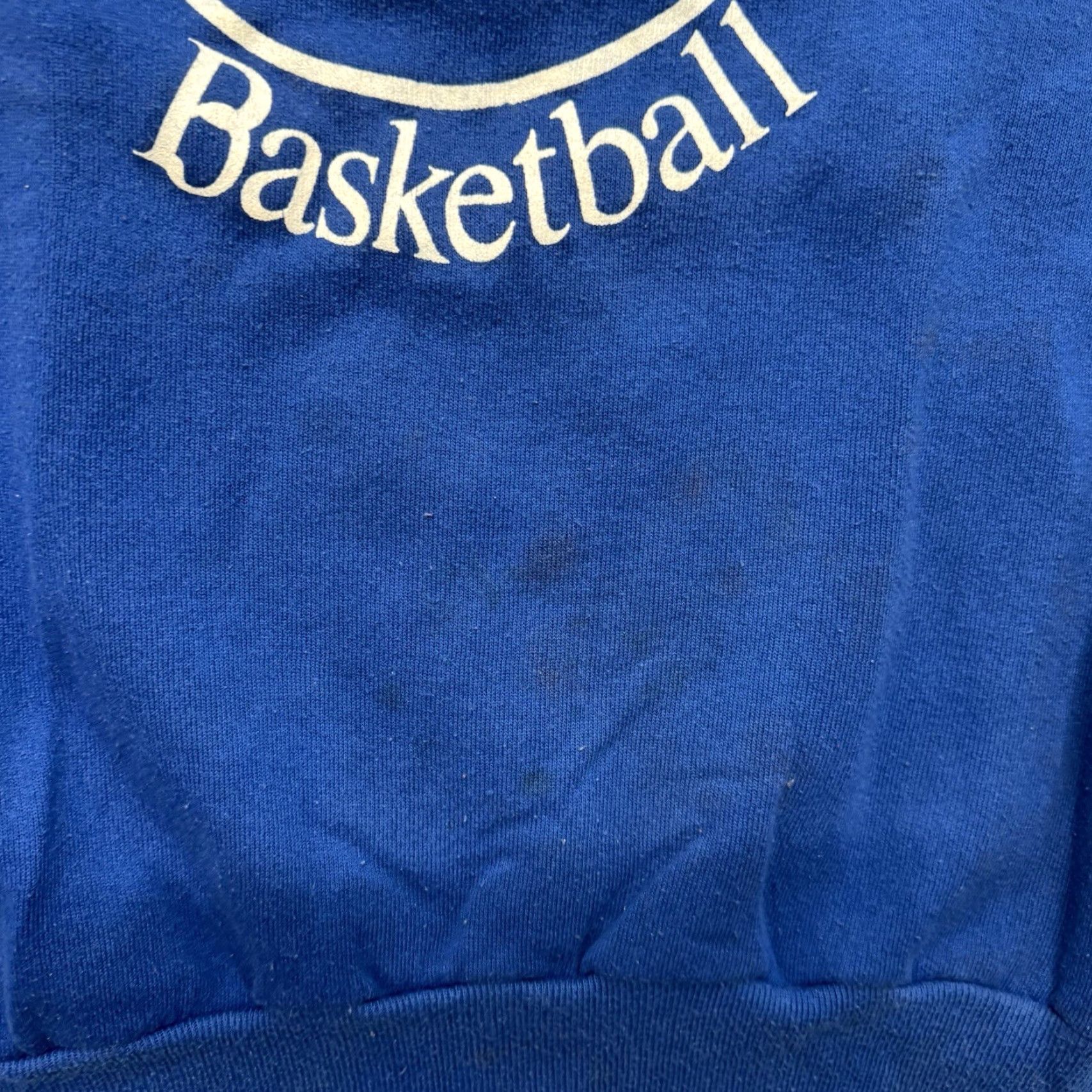 Vintage VINTAGE Homewood Basketball Sweatshirt Mens L Blue Distressed 80s Alabama Graphic Print Pullover Heavyweight Cotton Blend Size US L / EU 52-54 / 3 - 4 Thumbnail