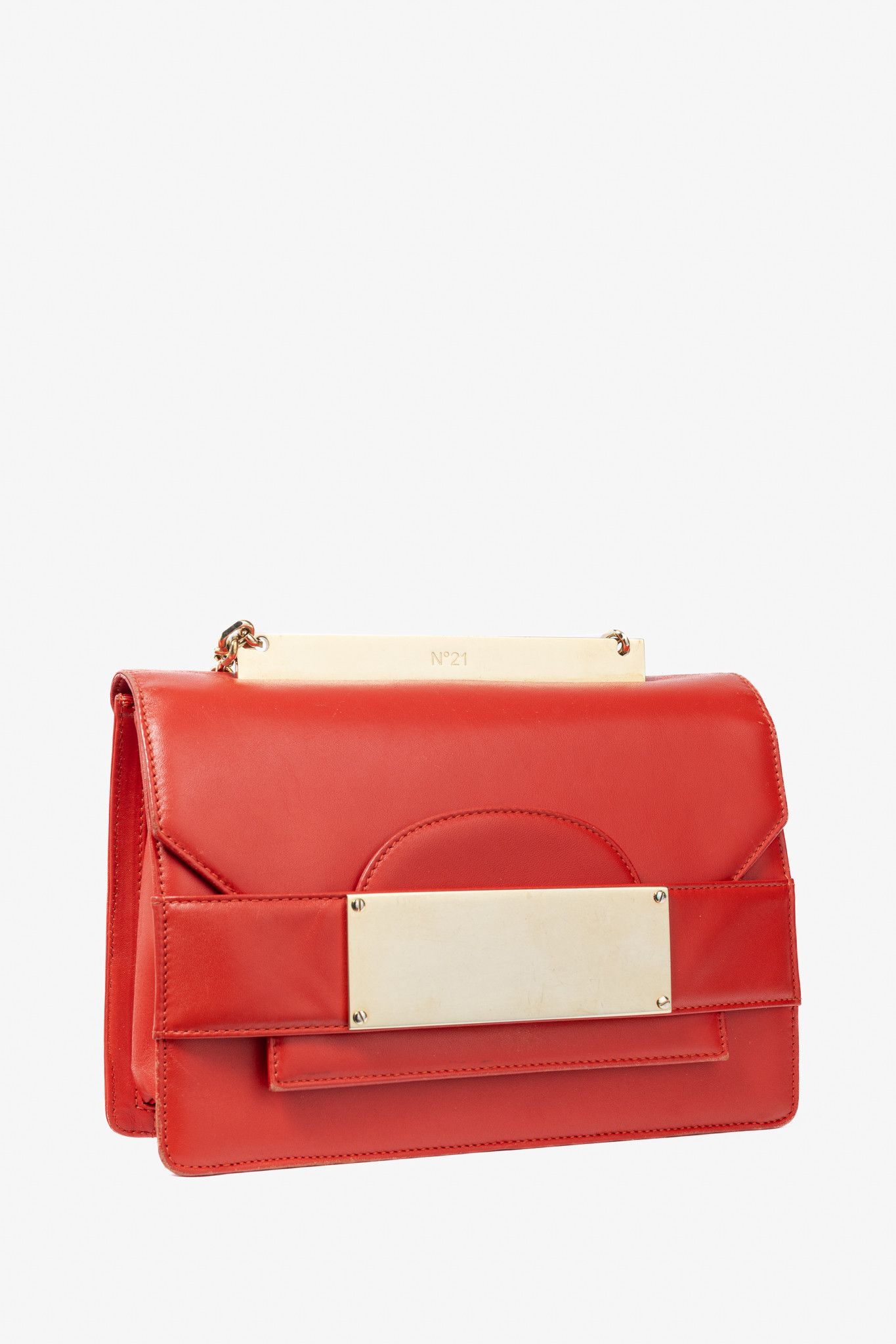 N21 N21 Bad-Belle Red Leather Flap Shoulder Bag Size ONE SIZE - 2 Thumbnail