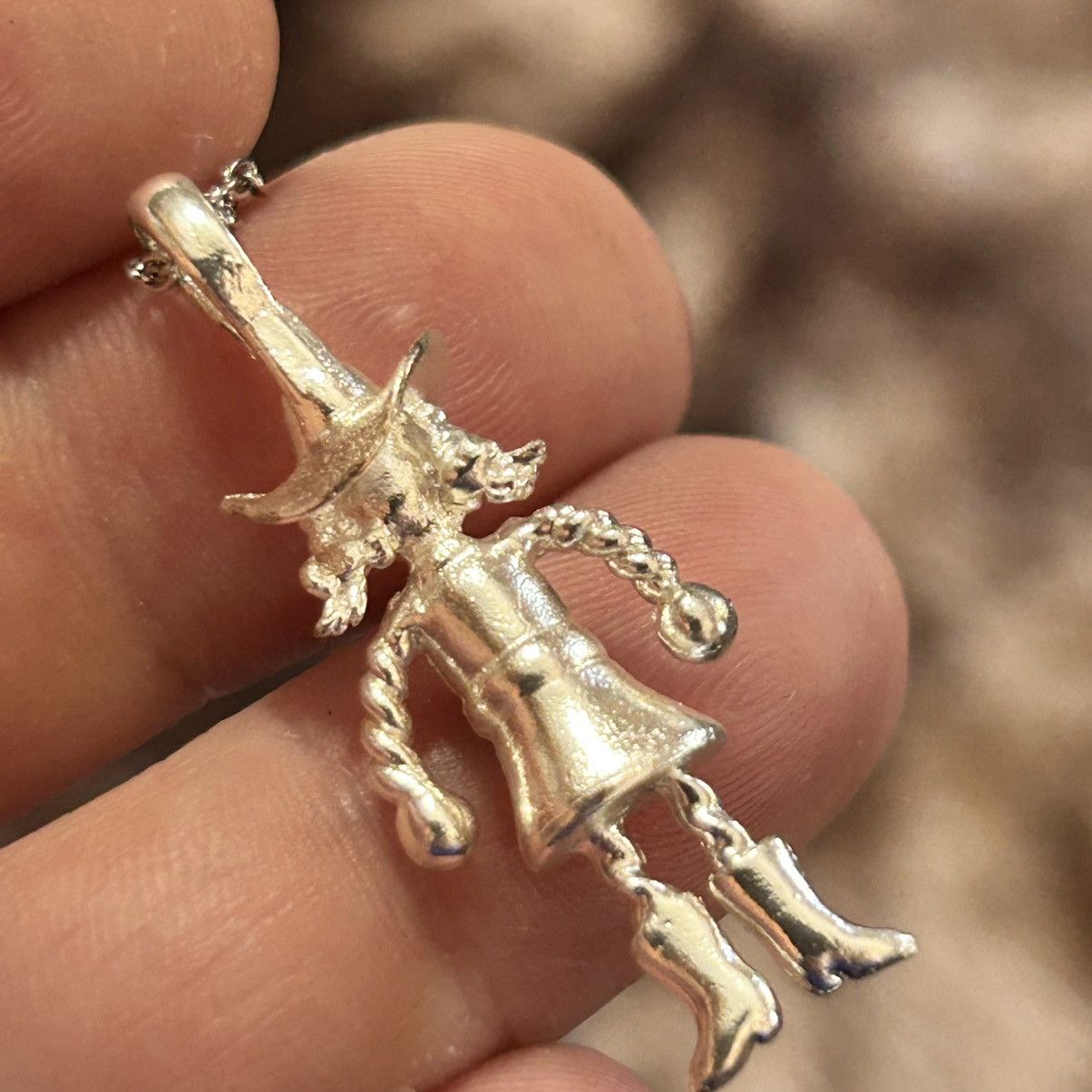 Handmade Handcrafted heavy silver cowgirl pendant on chain necklace Size ONE SIZE - 6 Thumbnail