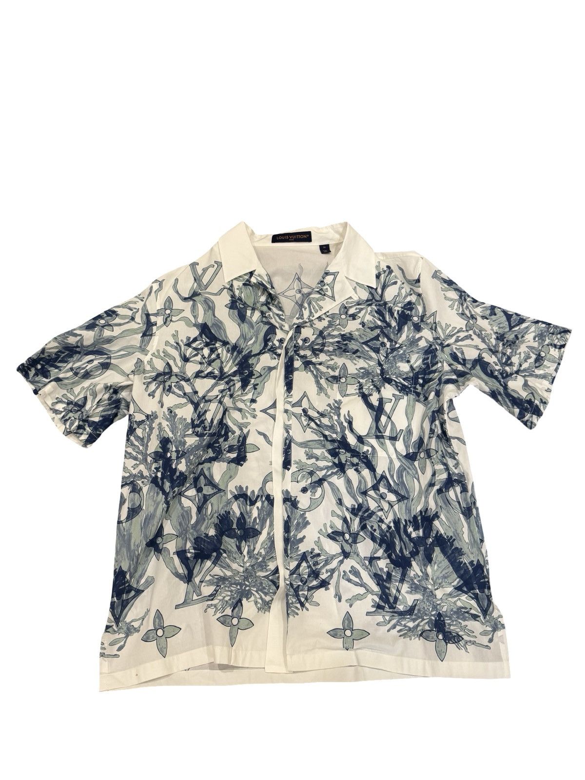 Louis Vuitton Aqua garden monogram button up shirt Size US M / EU 48-50 / 2 - 1 Thumbnail
