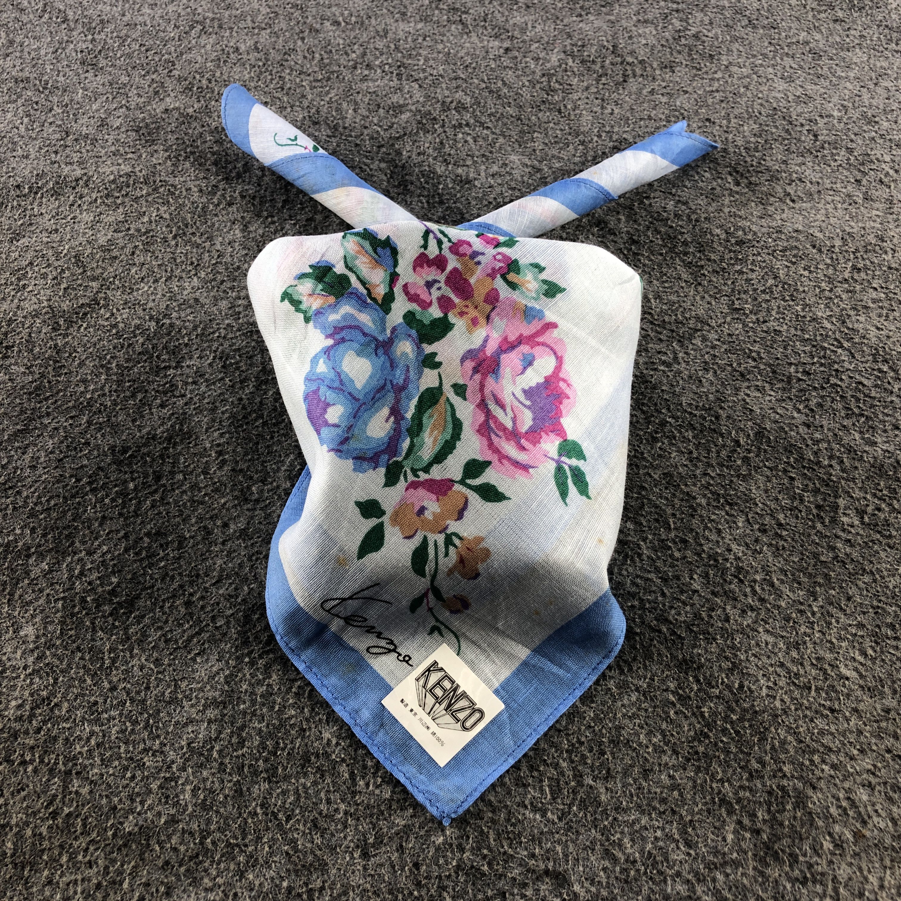 Kenzo × Vintage Kenzo Floral Handkerchief Neckerchief Bandana H2492 Size ONE SIZE - 1 Thumbnail