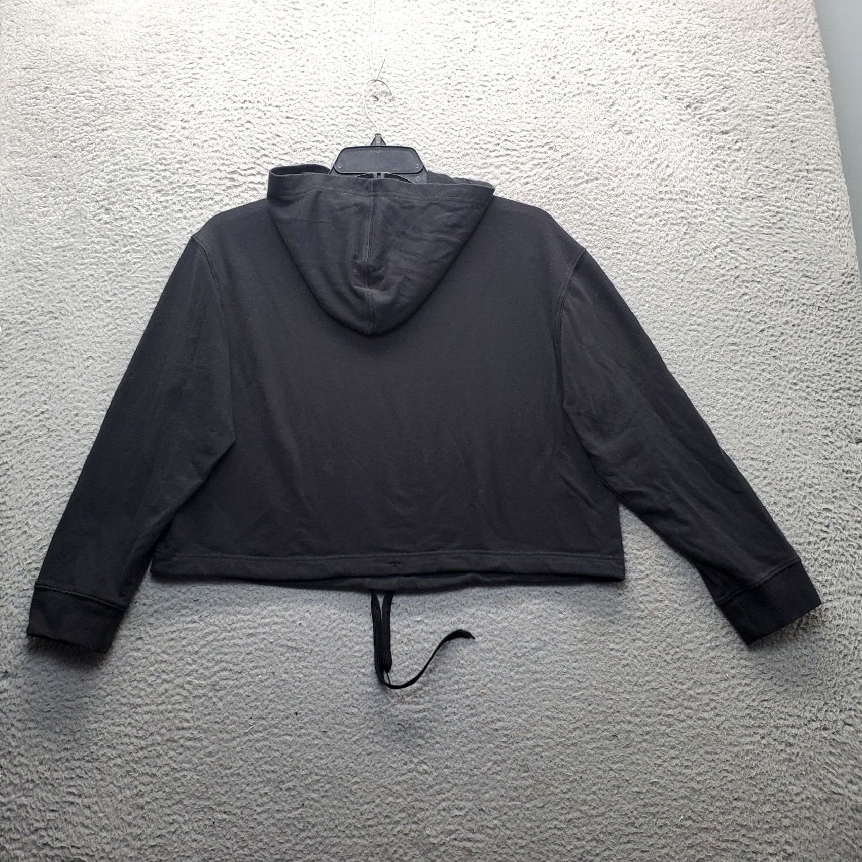 Calvin Klein Calvin Klein Sleepwear Cropped Hoodie Womens L Black Long Sleeve Drawstring Hem Hoodie Womens L Black Size L / US 10 / IT 46 - 2 Thumbnail