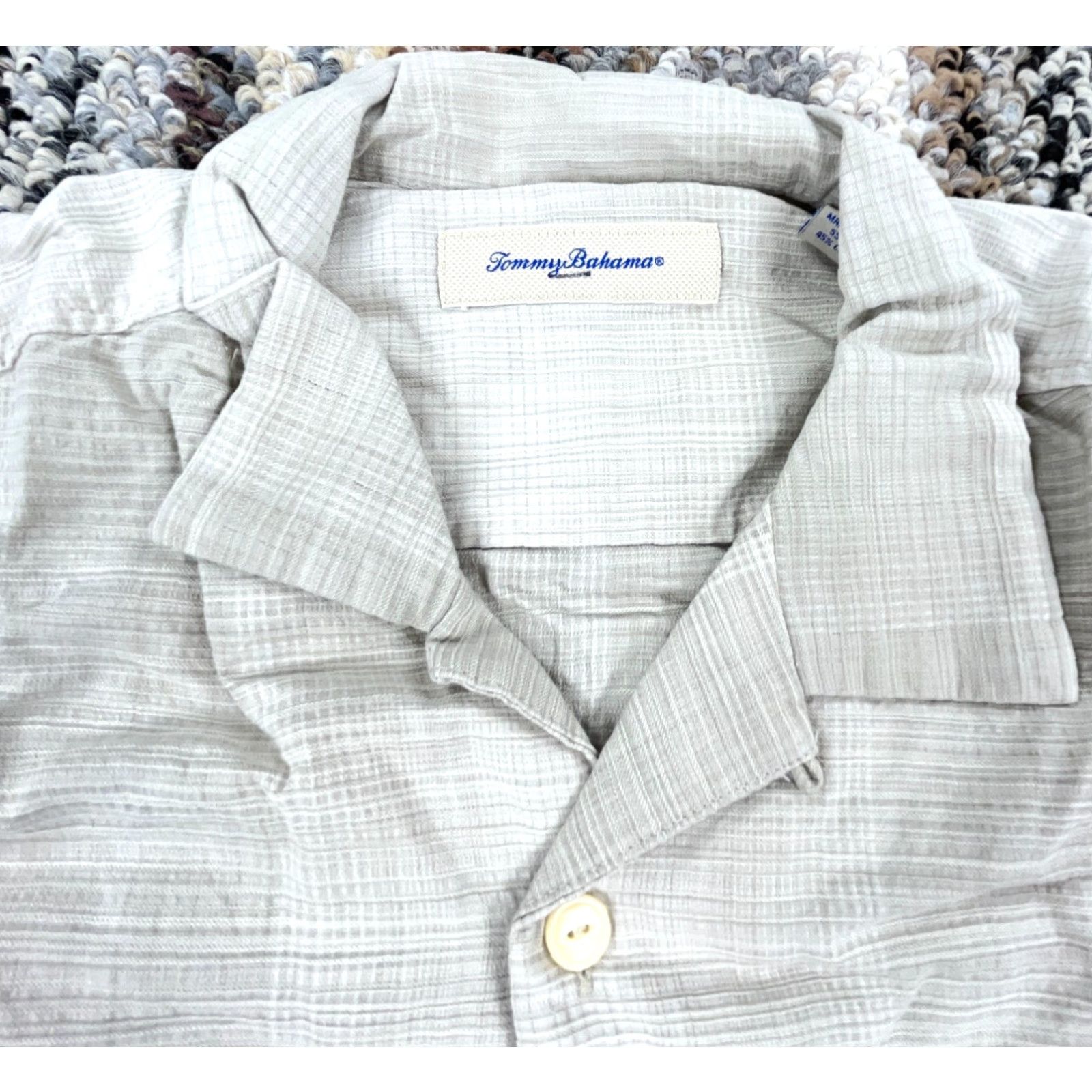 Tommy Bahama Tommy Bahama Shirt Men L Gray Button Up Silk Beach Camp Casual Adult Plain Size US L / EU 52-54 / 3 - 3 Thumbnail
