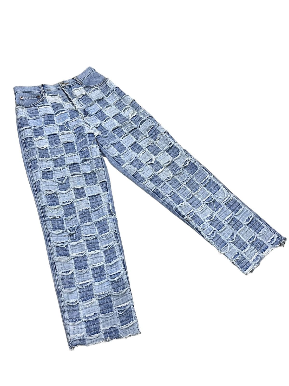 Grailed 🔥FYE! Size 25” High Waisted Checkered Patchwork Denim Size 25" / US 0 / IT 36 - 6 Thumbnail