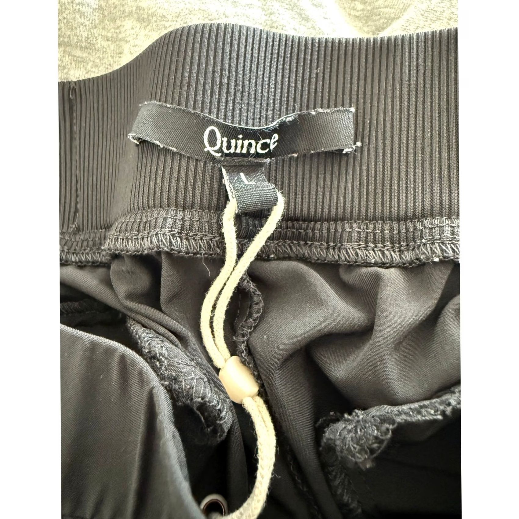 Quince Quince Black Jogger Pant Pockets Stretchy Waistband L Women Regular XS? Size 36" / US 14 / IT 50 - 5 Thumbnail