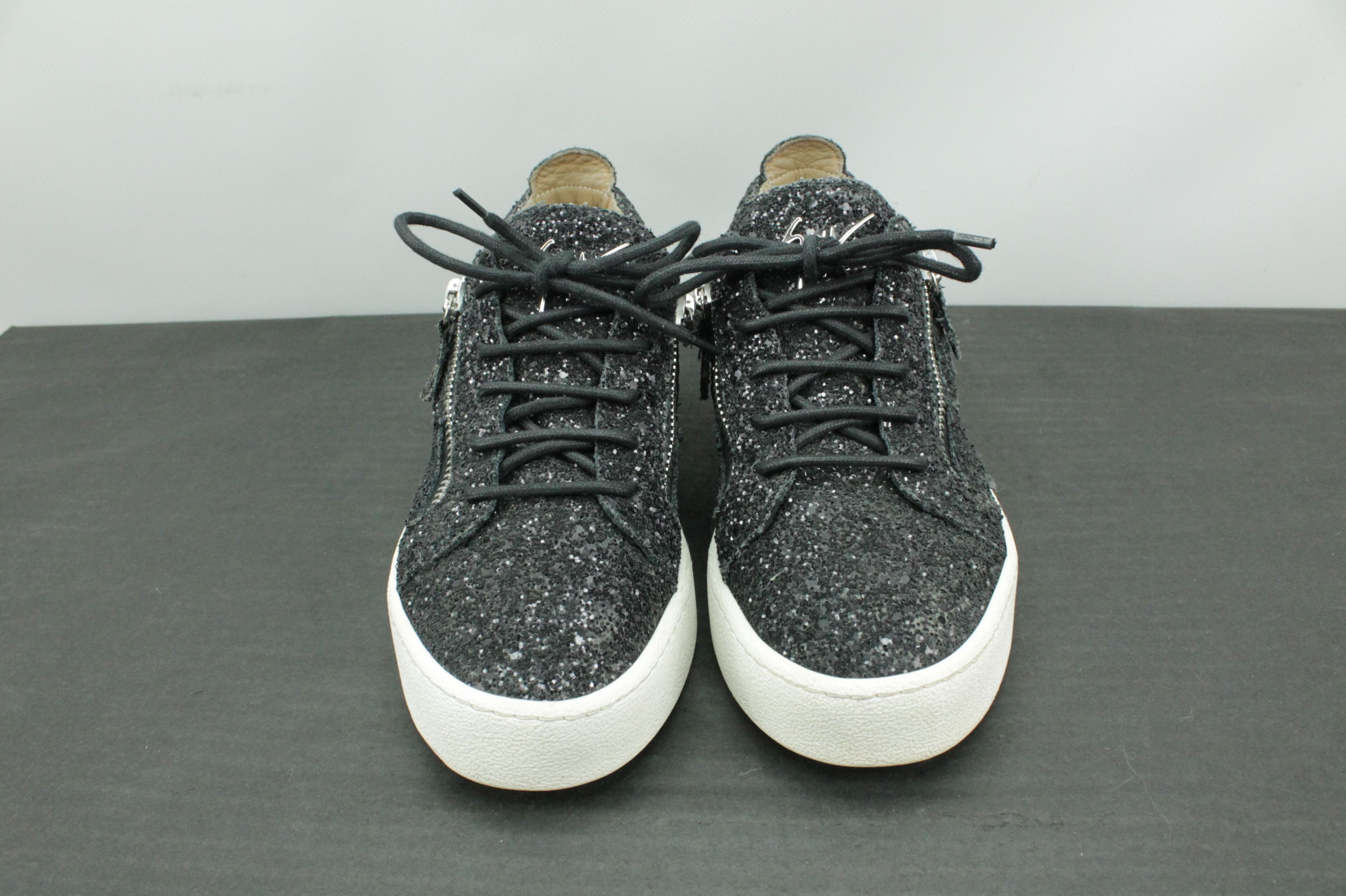 Giuseppe Zanotti Giuseppe Zanotti Frankie Glitter Black Low Top Sneakers Size US 9.5 / IT 39.5 - 2 Thumbnail