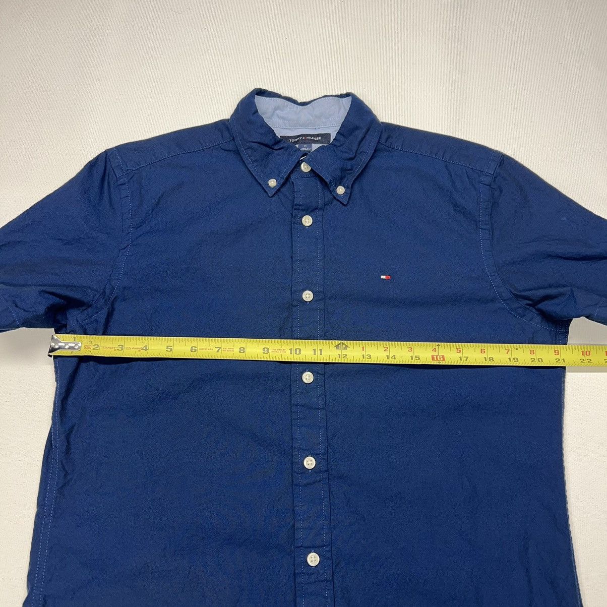 Tommy Hilfiger Tommy Hilfiger Button Down Shirt Blue Short Sleeve Logo Y2K Size US M / EU 48-50 / 2 - 17 Thumbnail