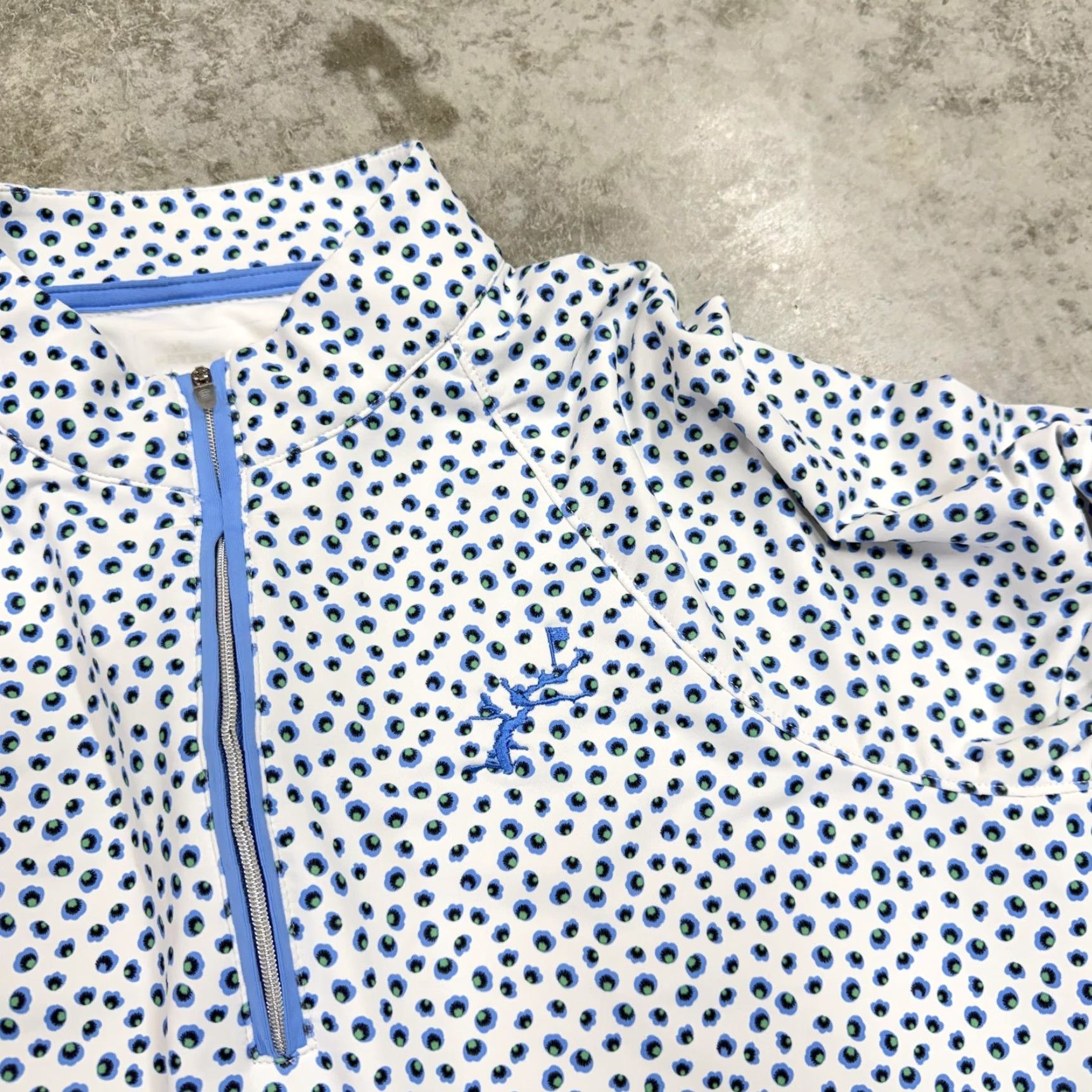 Peter Millar Peter Millar Pullover Womens Medium White Polka Dot 1/4 Zip Golf Performance Top Size M / US 6-8 / IT 42-44 - 2 Thumbnail