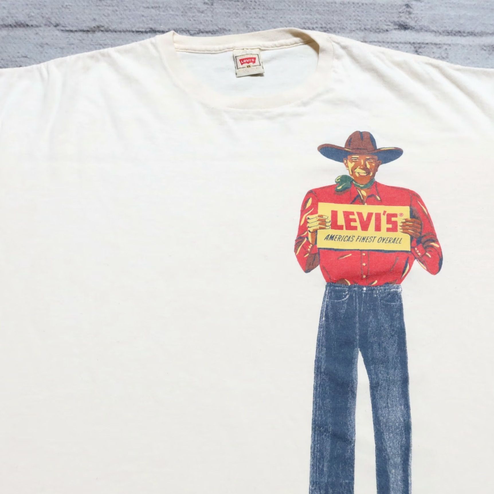 Levi's VINTAGE Levi's Western Shirt XL Men White 90s Shirt Mens Levi's Western Shirt 90s Vintage Big E Advertising Size US XL / EU 56 / 4 - 2 Thumbnail