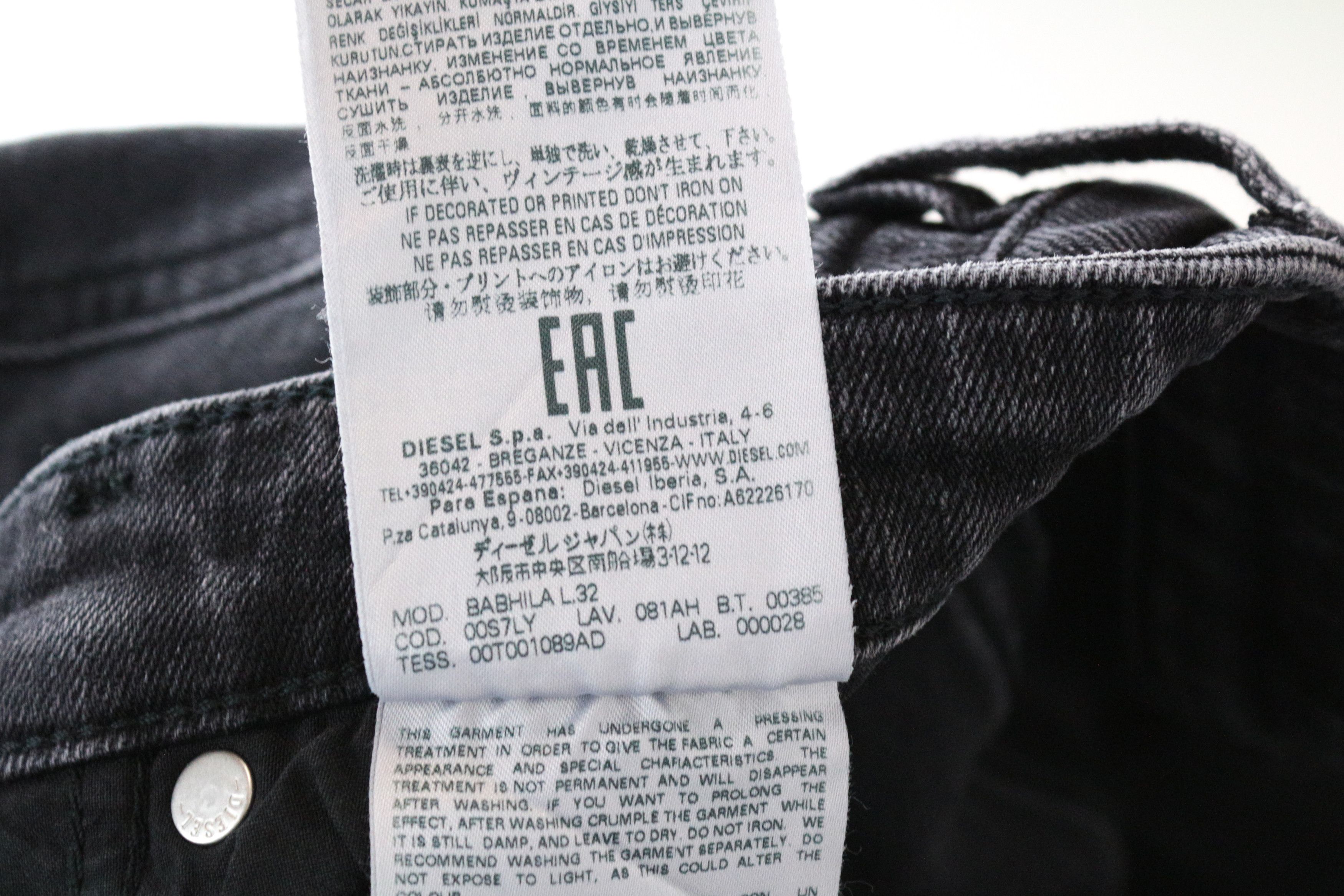 Diesel BABHILA 081AH W26/L32 Grey Button-Fly Jeans 63665 Size 26" / US 2 / IT 38 - 9 Thumbnail