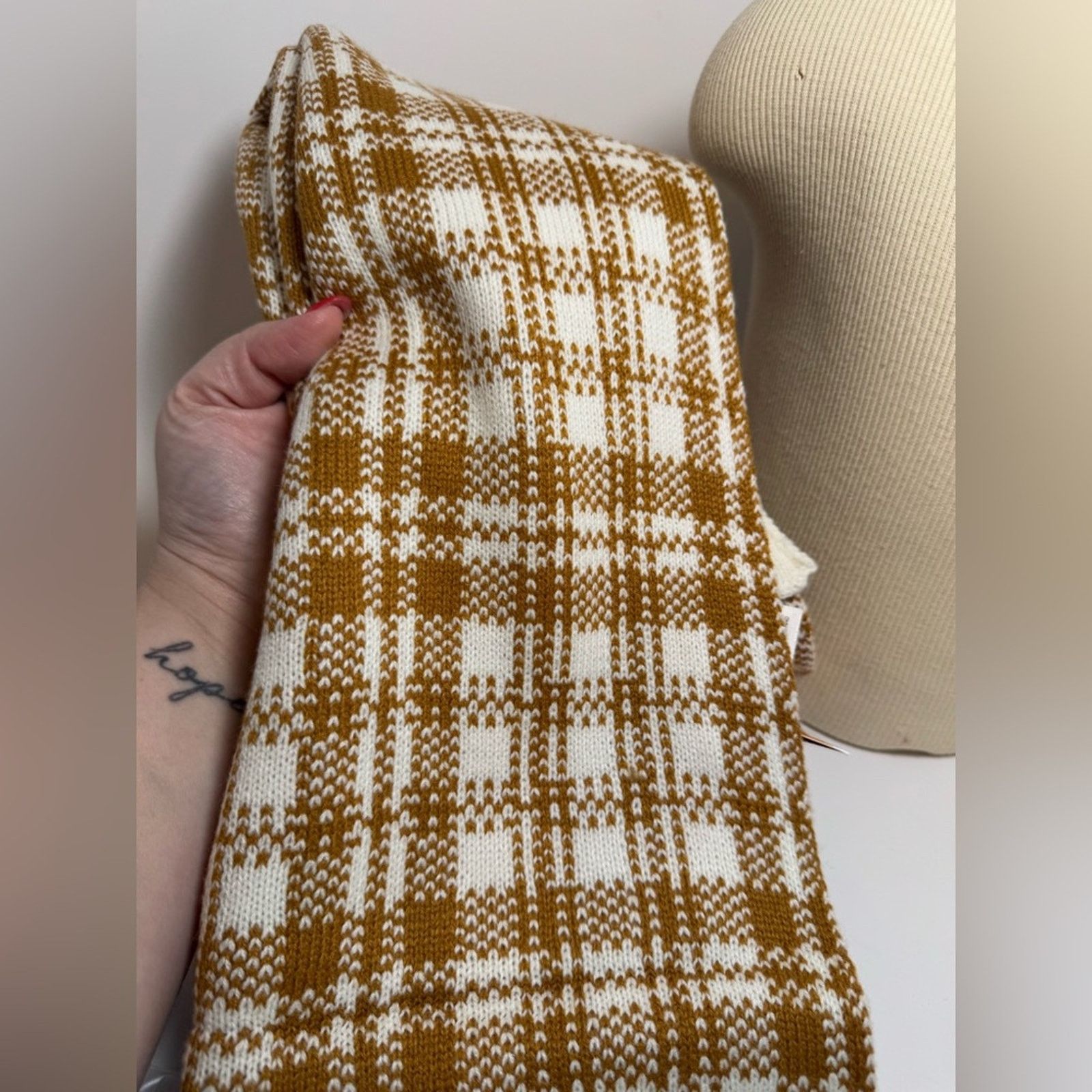 Timberland Timberland Reversible Plaid Scarf Orange & White NWT Winter Size ONE SIZE - 2 Thumbnail