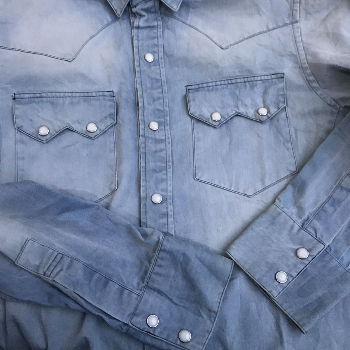 Cowboy Equipment × If Six Was Nine × Japanese Brand Vintage Slowgun Japan Ranchwear Cowboy Shirt Size M denim Size US S / EU 44-46 / 1 - 17 Thumbnail