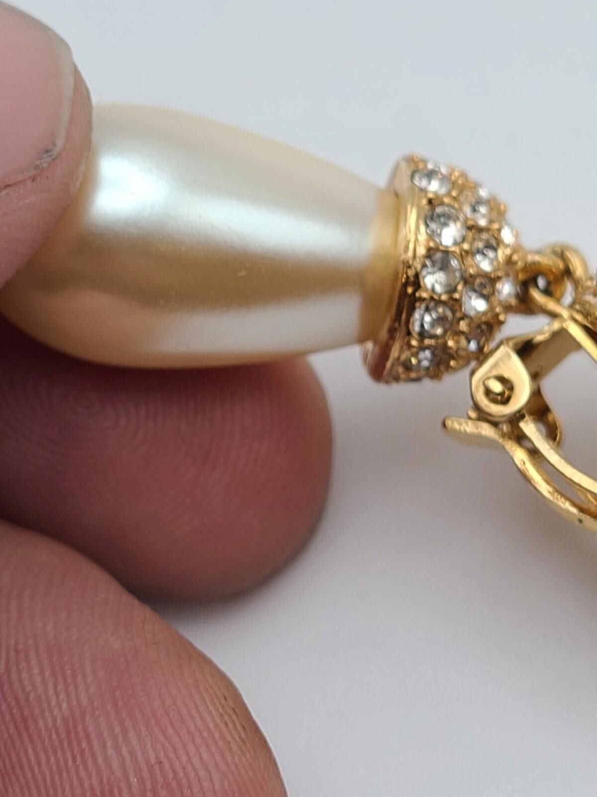 Powell Peralta St. John Faux Pearl And Crystal Dangle Earrings, Signed Size ONE SIZE - 8 Thumbnail