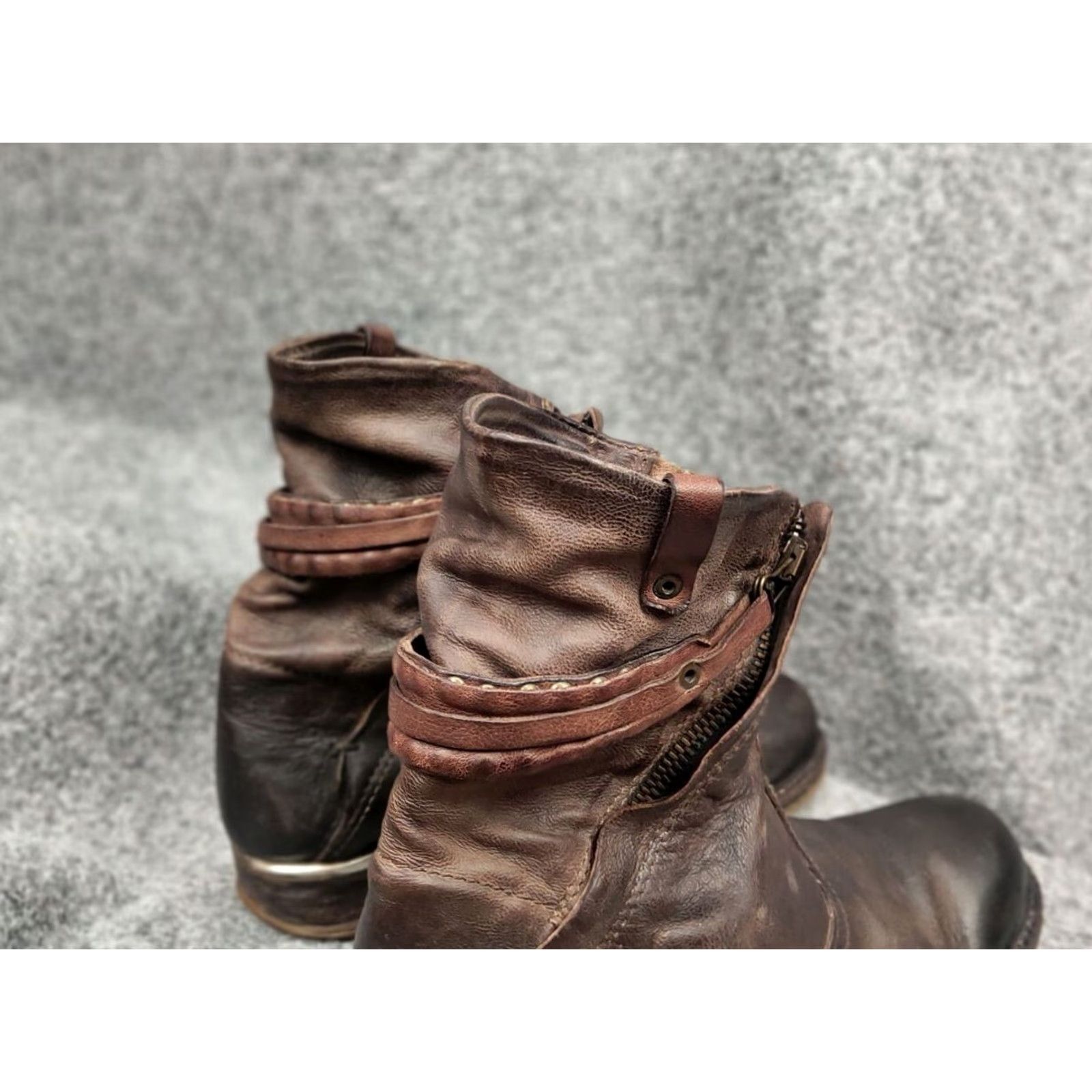 Vintage VINTAGE Airstep 98 Design Zipper Brown Leather Ankle Women Boots Size US 7 / IT 37 - 5 Thumbnail
