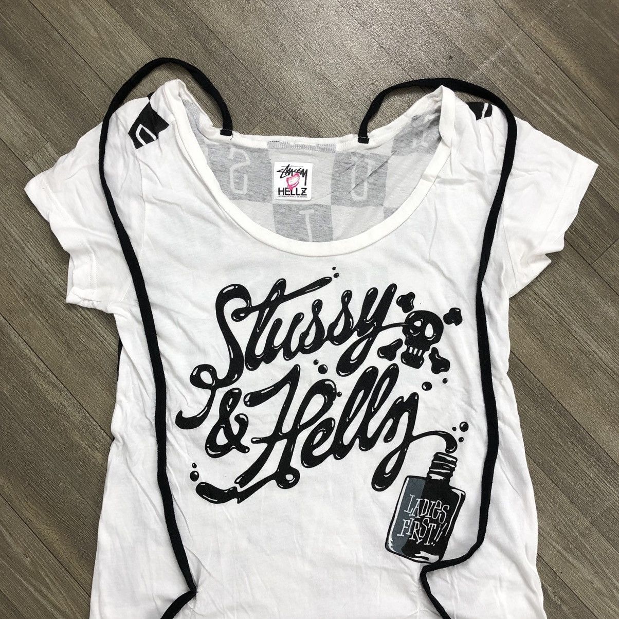 Stussy × Vintage 🫦Vintage Stussy Hellz "A Crime For All Season" White Tee Size M / US 6-8 / IT 42-44 - 2 Thumbnail