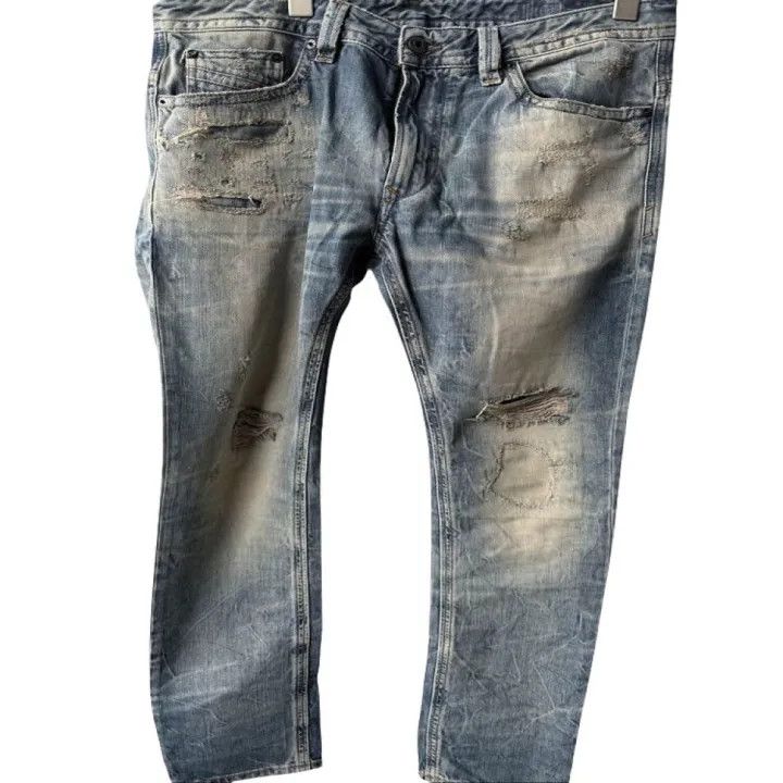 Diesel Diesel Blue Distressed Casual Denim Pants 0079 Size US 31 - 1 Thumbnail