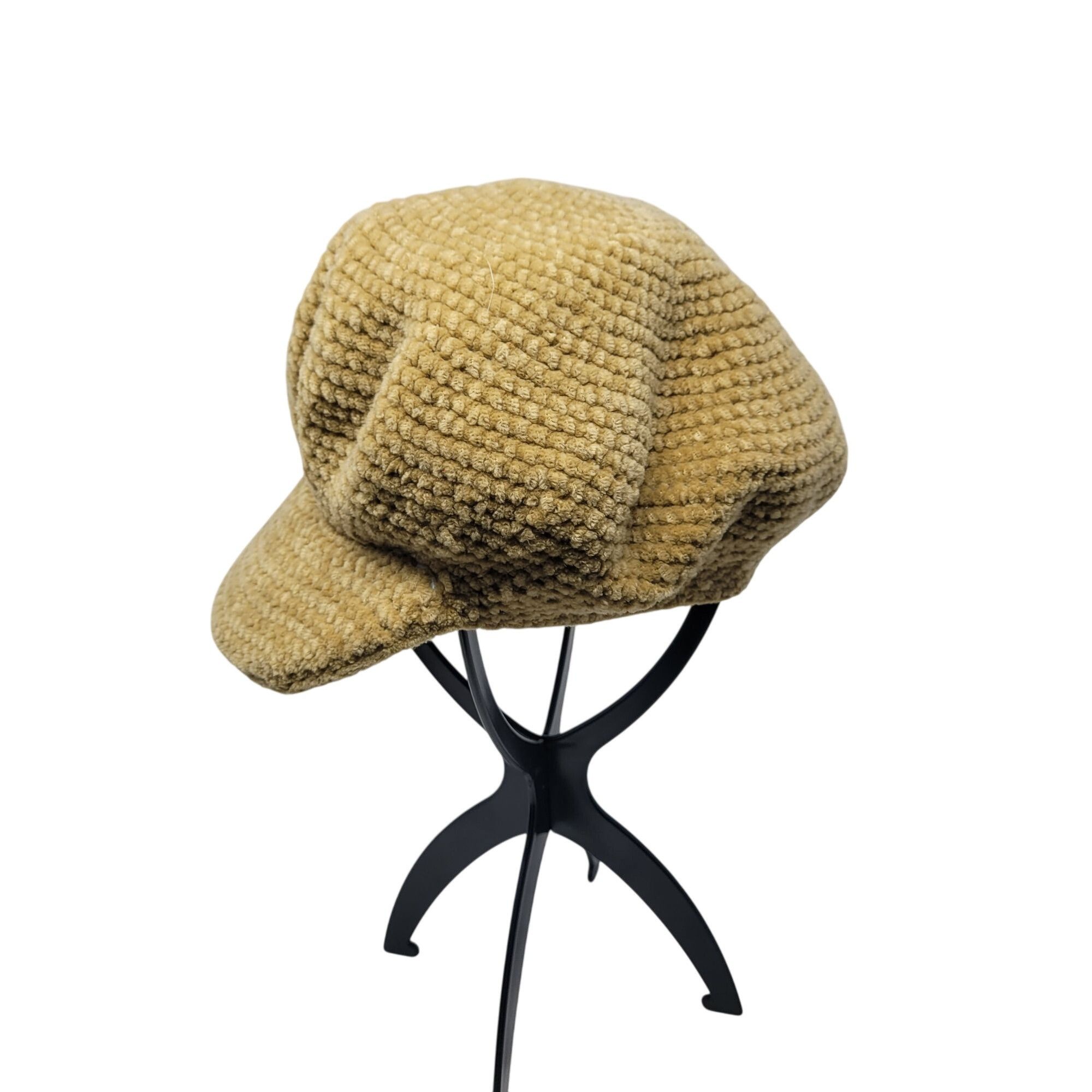 Other Vintage Inspired Camel Chenille Knit Beret Hat Winter Access Size ONE SIZE - 5 Thumbnail