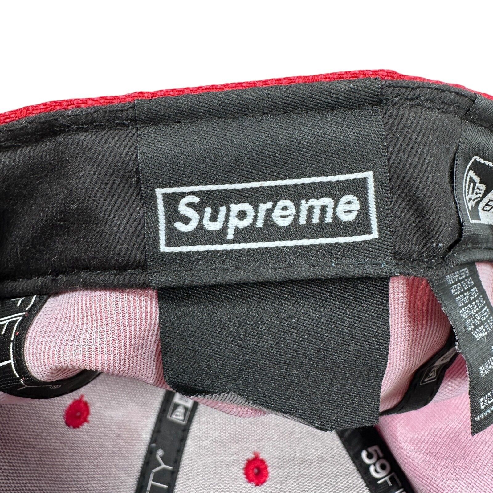 New Era Supreme Monogram Box Logo New Era Hat Men’s 7 1/4 Red Size ONE SIZE - 7 Thumbnail