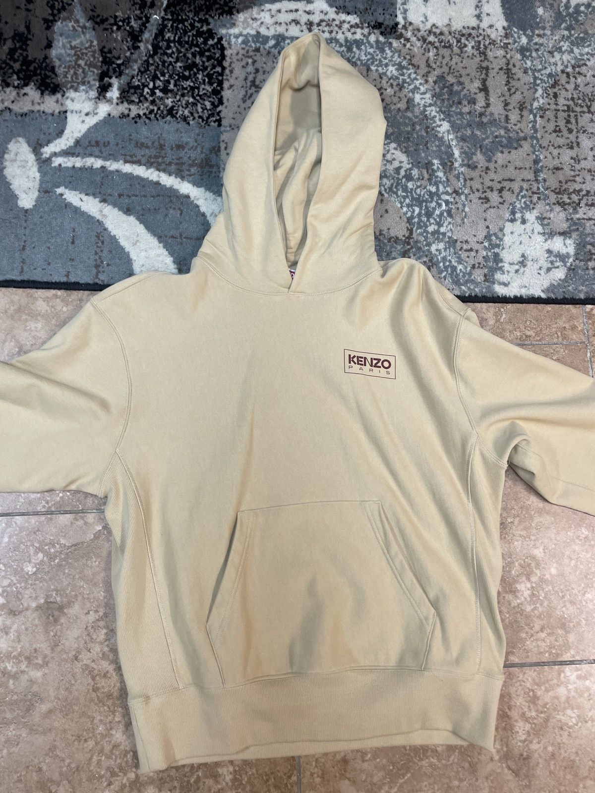 image of Kenzo Paris Oversized Hoodie in Beige, Men's (Size Small)