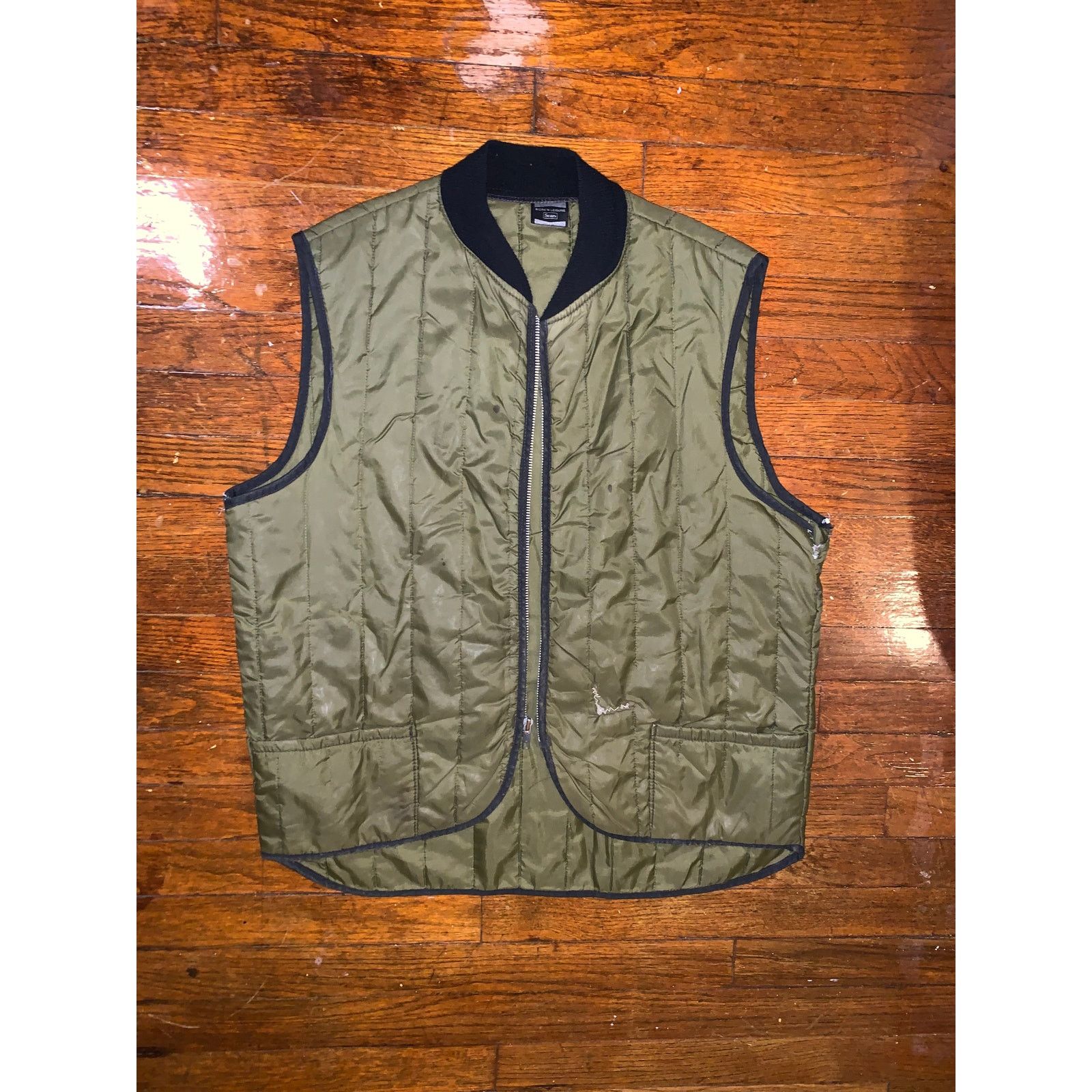 Sears Vintage Sears Hunting Vest USA Olive Green Distressed Zip M Size US M / EU 48-50 / 2 - 1 Thumbnail