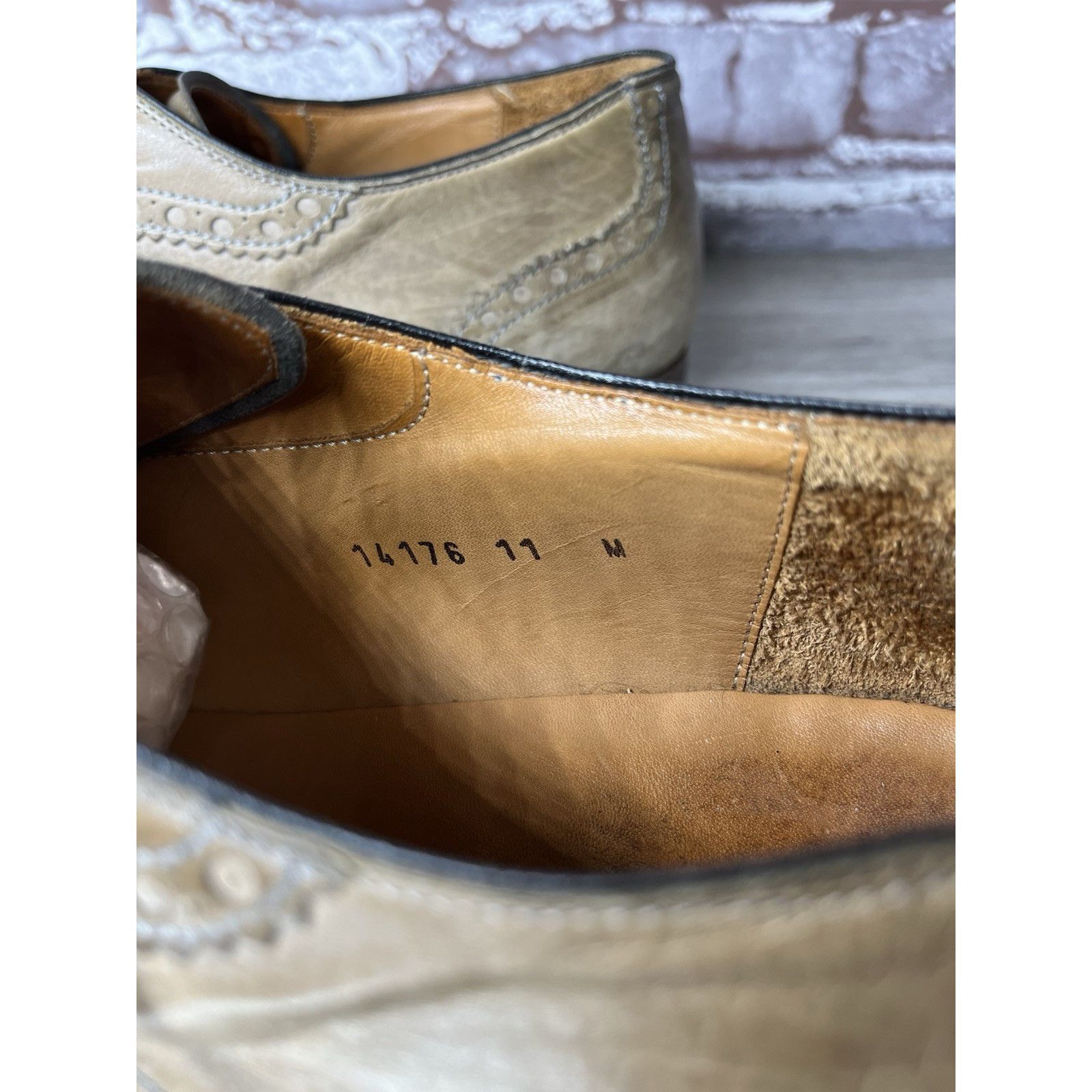 Magnanni MAGNANNI Gray Leather Brogue Wingtip Derby Lace Dress Shoes Size US 11 / EU 44 - 9 Thumbnail