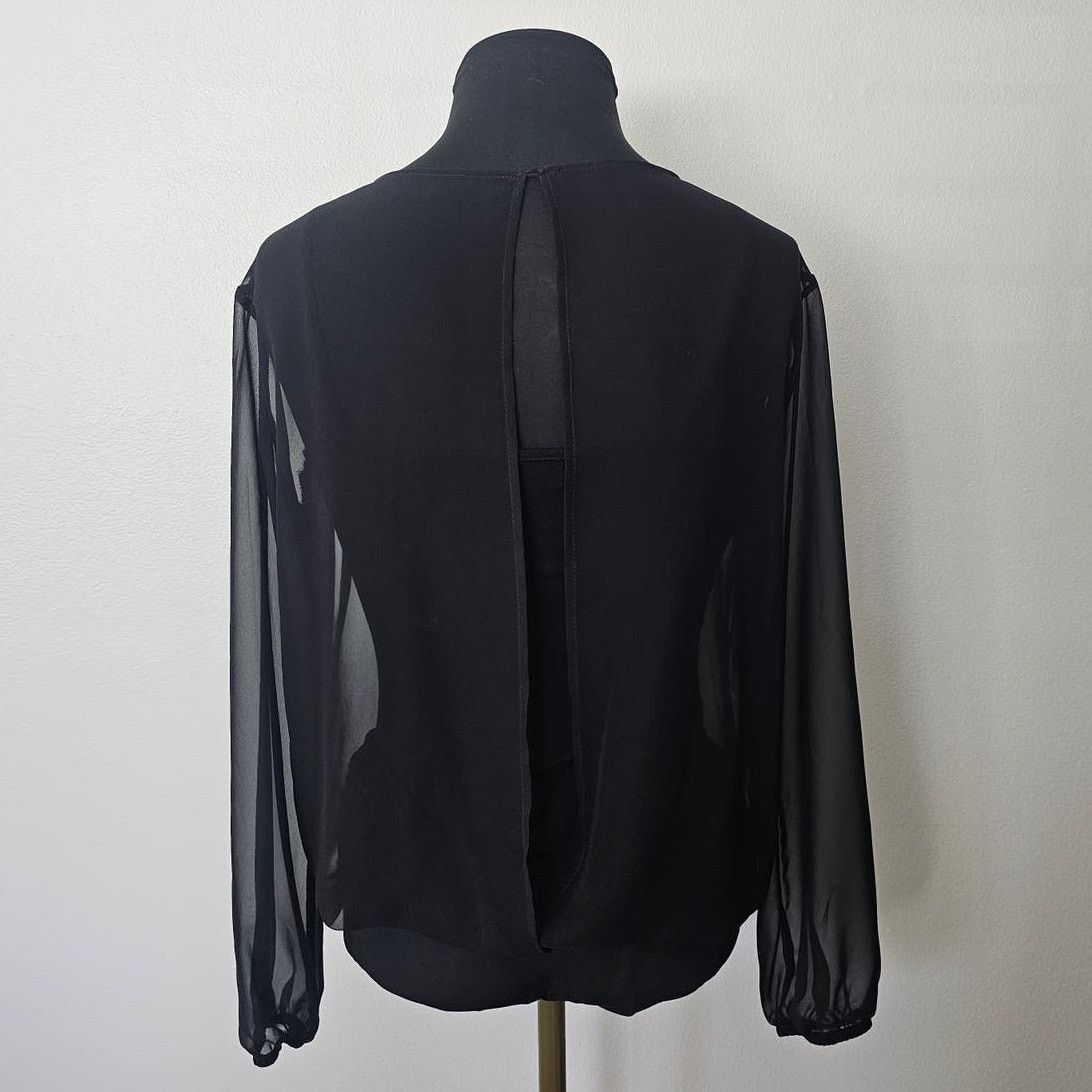 Bailey 44 EUC BAILEY 44 Black Sheer Chiffon Blouse w/Attached Cami XS Size XS / US 0-2 / IT 36-38 - 3 Thumbnail