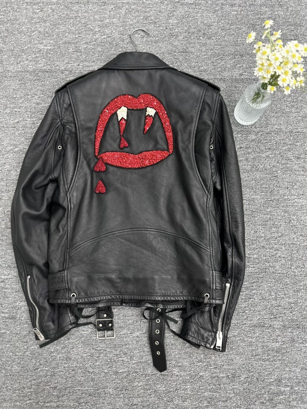 Saint laurent blood clearance luster leather jacket