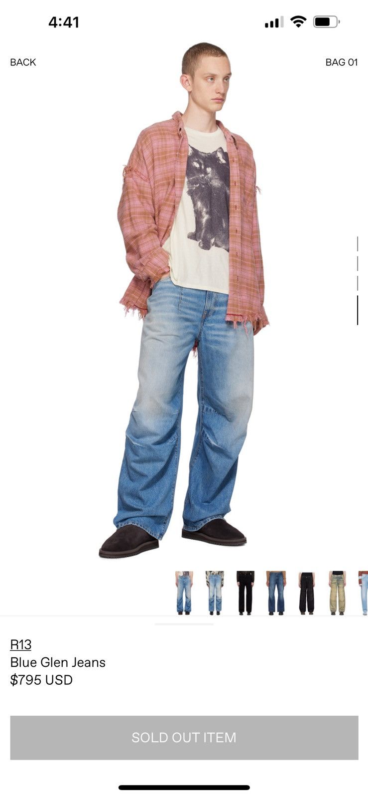R13 R13 glen denim faded wash Size US 38 / EU 54 - 1 Thumbnail