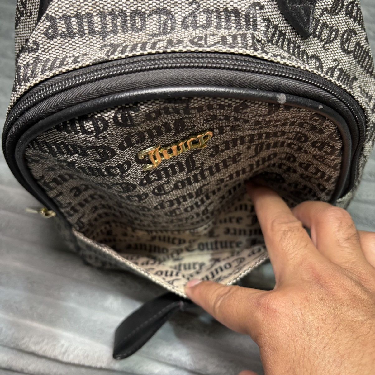 Juicy Couture Juicy Couture mini backpack black status gothic stripe Size ONE SIZE - 14 Thumbnail