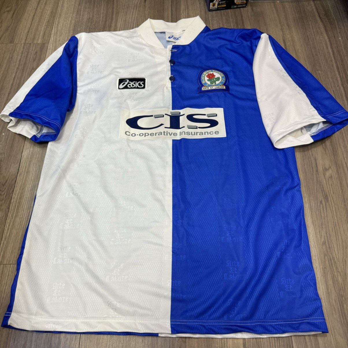 Asics Blackburn Rovers 96/98 classic home shirt Size US L / EU 52-54 / 3 - 1 Thumbnail