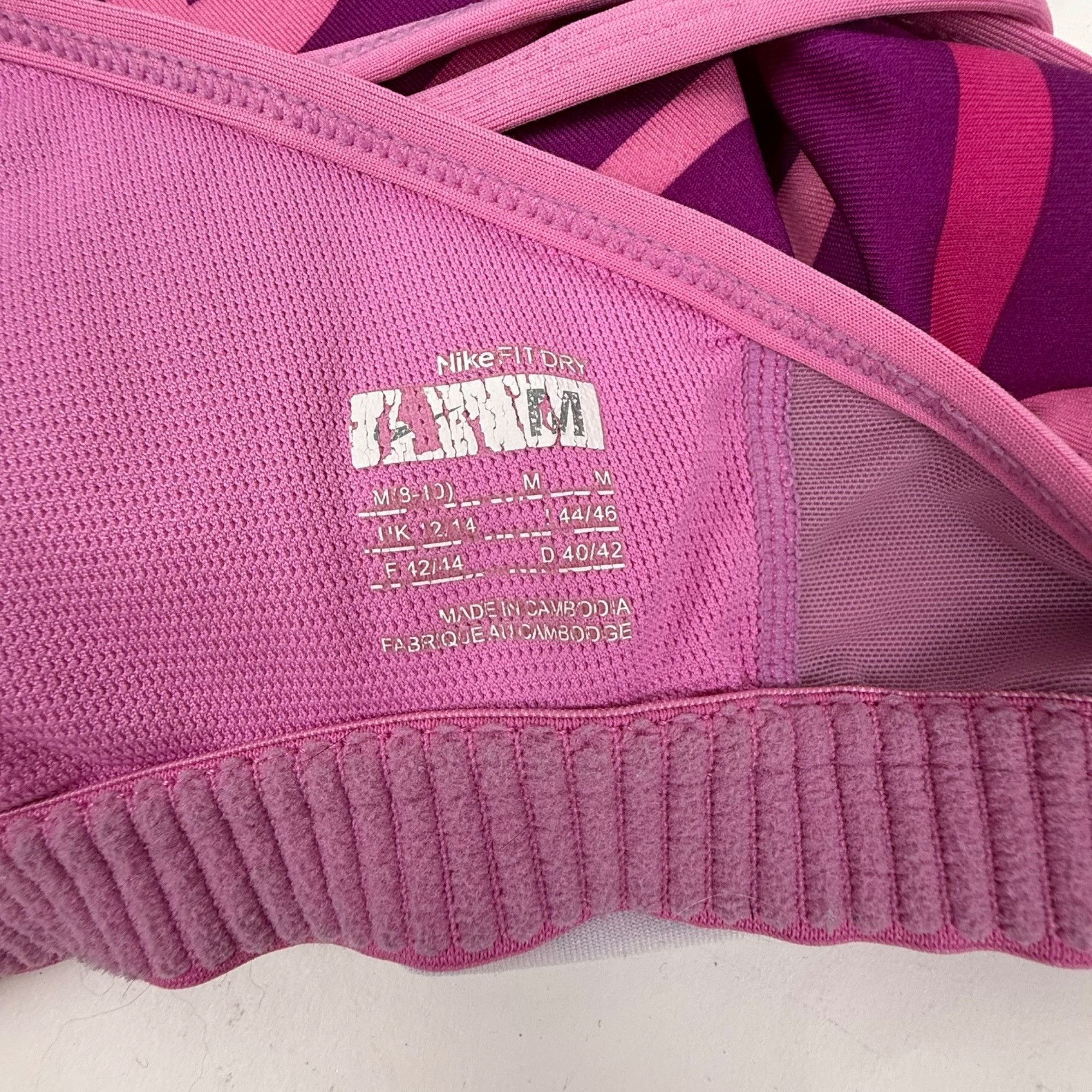 Nike Nike FitDri Women's Athletic Tank Strappy Pink Striped Size Size M / US 6-8 / IT 42-44 - 4 Thumbnail
