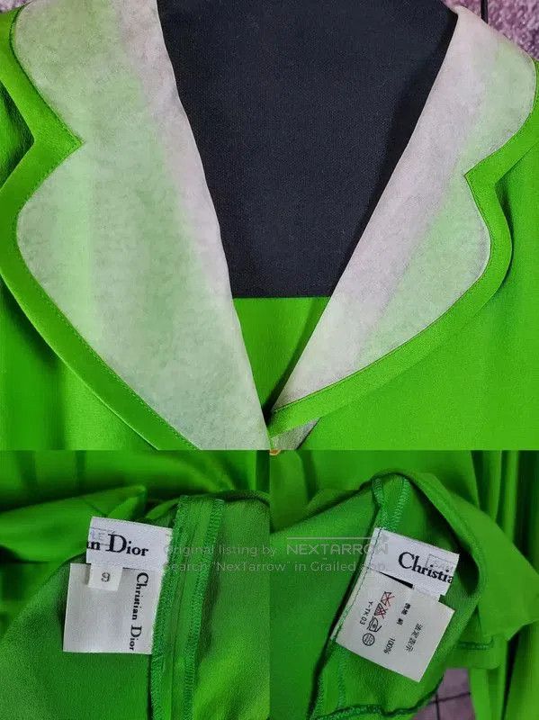 Dior Dior Green Silk Long Sleeve Top for Women . Size M / US 6-8 / IT 42-44 - 6 Thumbnail
