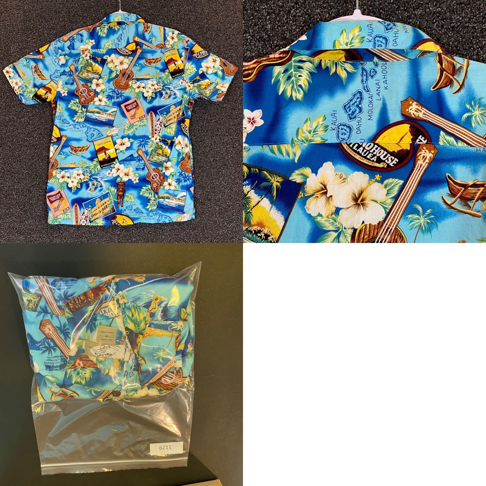 Vintage High Surf Hawaiian Shirt Mens Medium Blue Floral Button Up Vacation Top S/S Size US M / EU 48-50 / 2 - 8 Thumbnail
