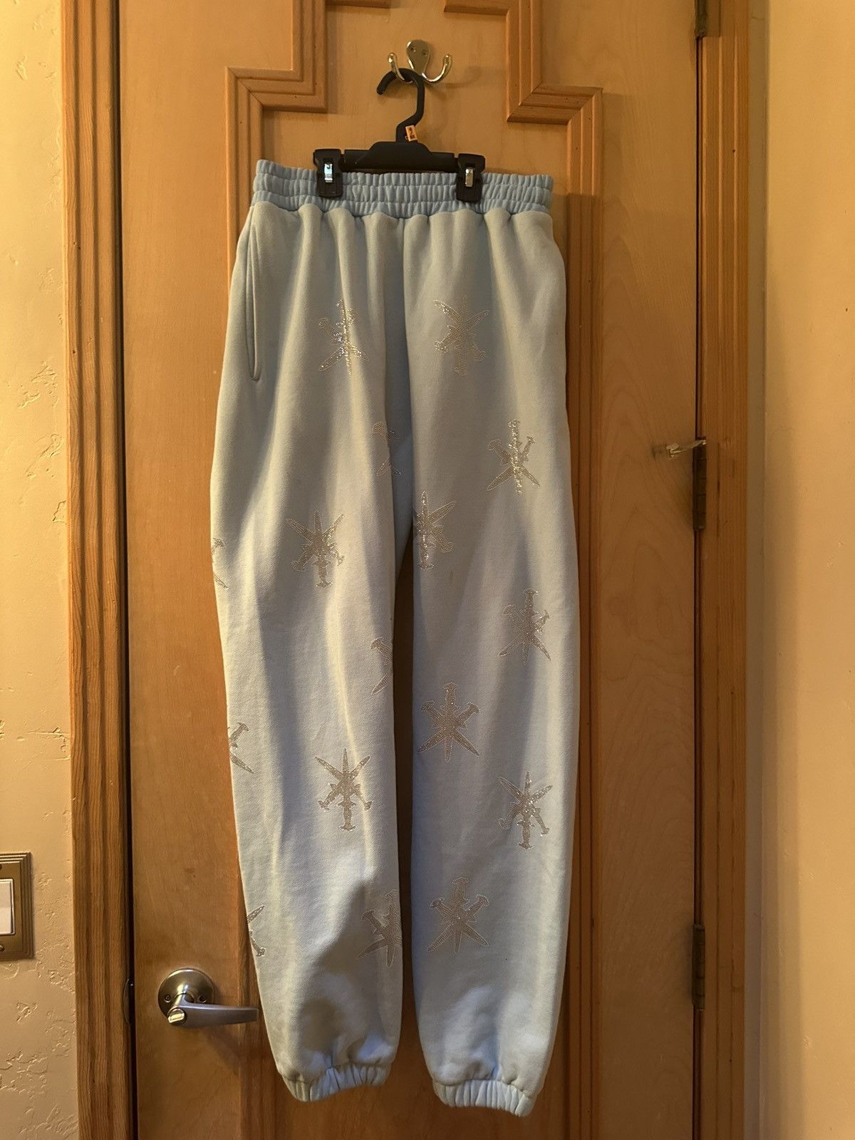 Unknown London Unknown London Blue Dagger Rhinestone Sweatpants Size US 29 - 1 Thumbnail