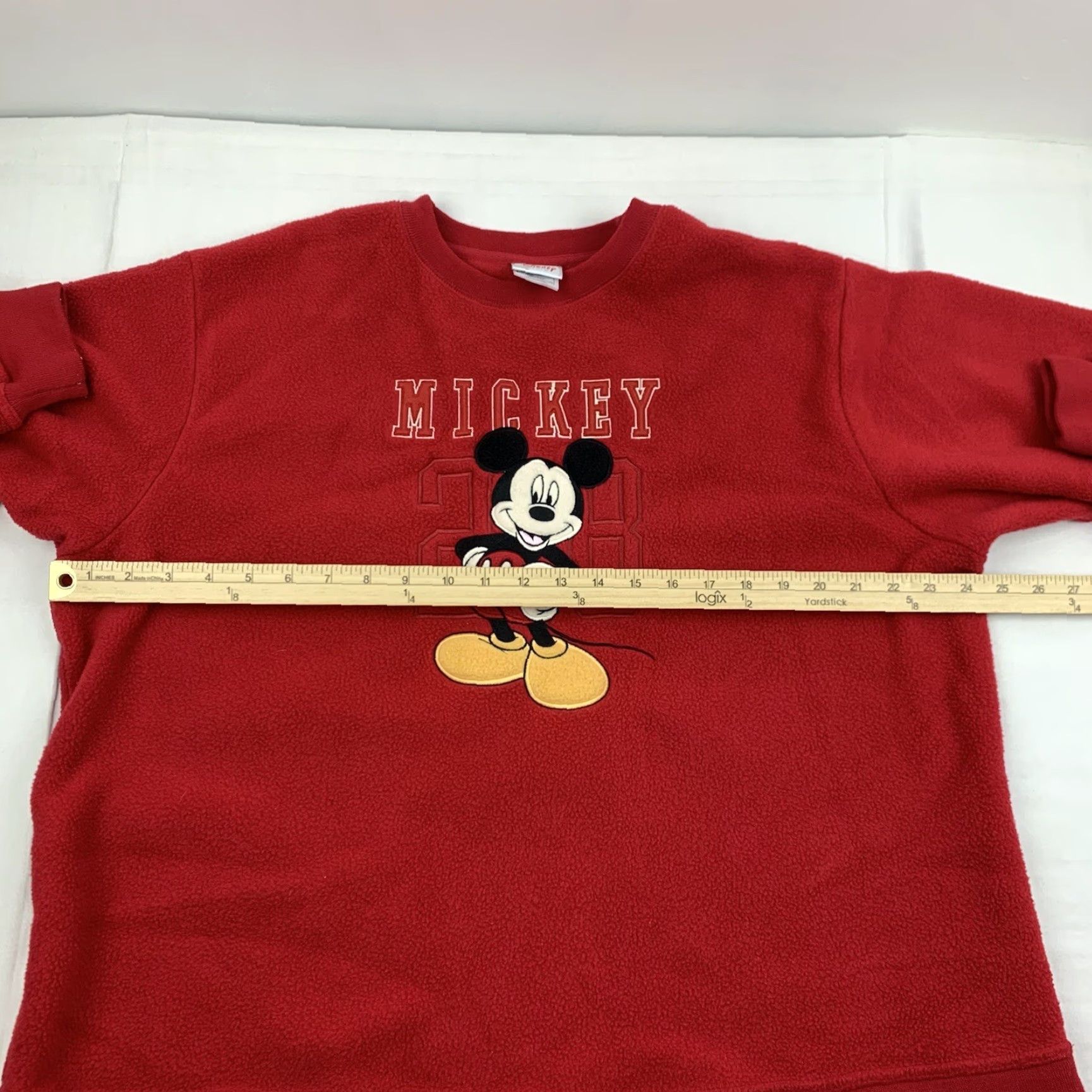 Disney VINTAGE Disney Store Mickey Mouse Sweatshirt Adult L Red Fleece Pullover 90s Logo Embroidered Men Size US L / EU 52-54 / 3 - 6 Thumbnail