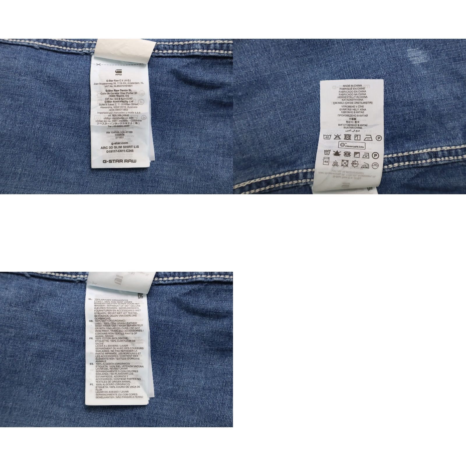 G-Star G-STAR Arc 3D Slim Shirt Men's LARGE Denim Chest Pockets Painted Denim Shirt Slim Chest Pockets Painted LARGE Men Blue Shirt Size US L / EU 52-54 / 3 - 8 Thumbnail