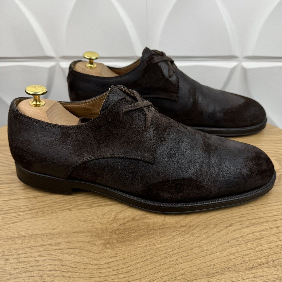 Jimmy Choo JIMMY CHOO Derby Suede Shoes Lace Up Dark Brown Men’s Size US 11 / EU 44 - 3 Thumbnail