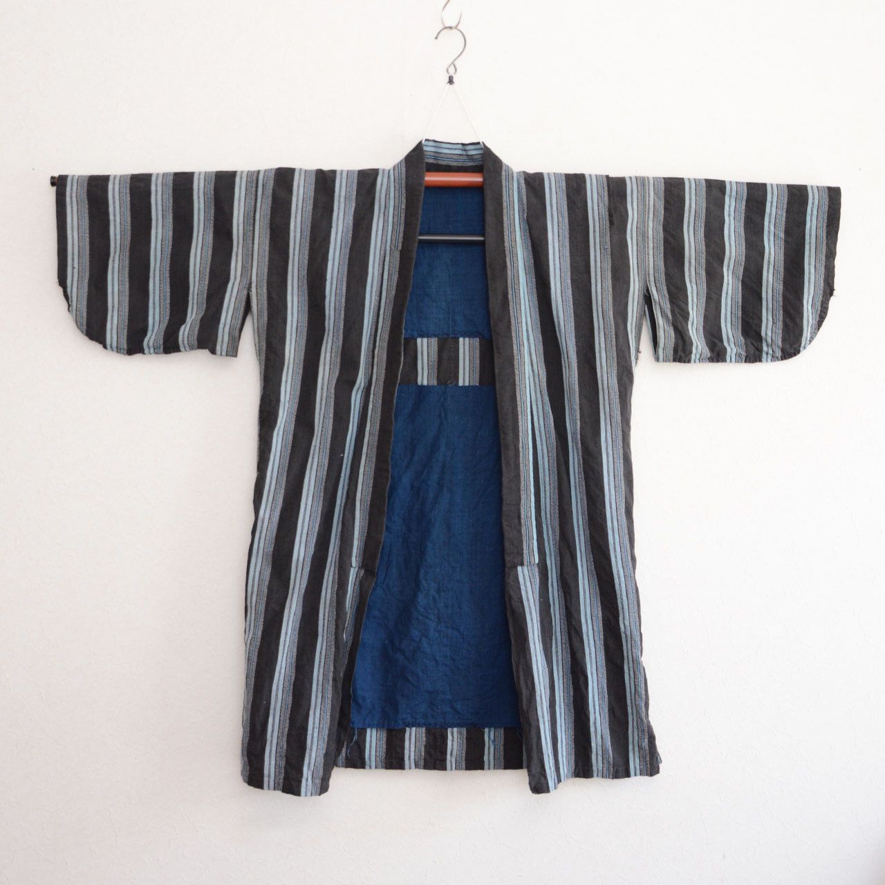Other Noragi Jacket Vintage Japan Black Stripe Cotton Size US L / EU 52-54 / 3 - 2 Thumbnail
