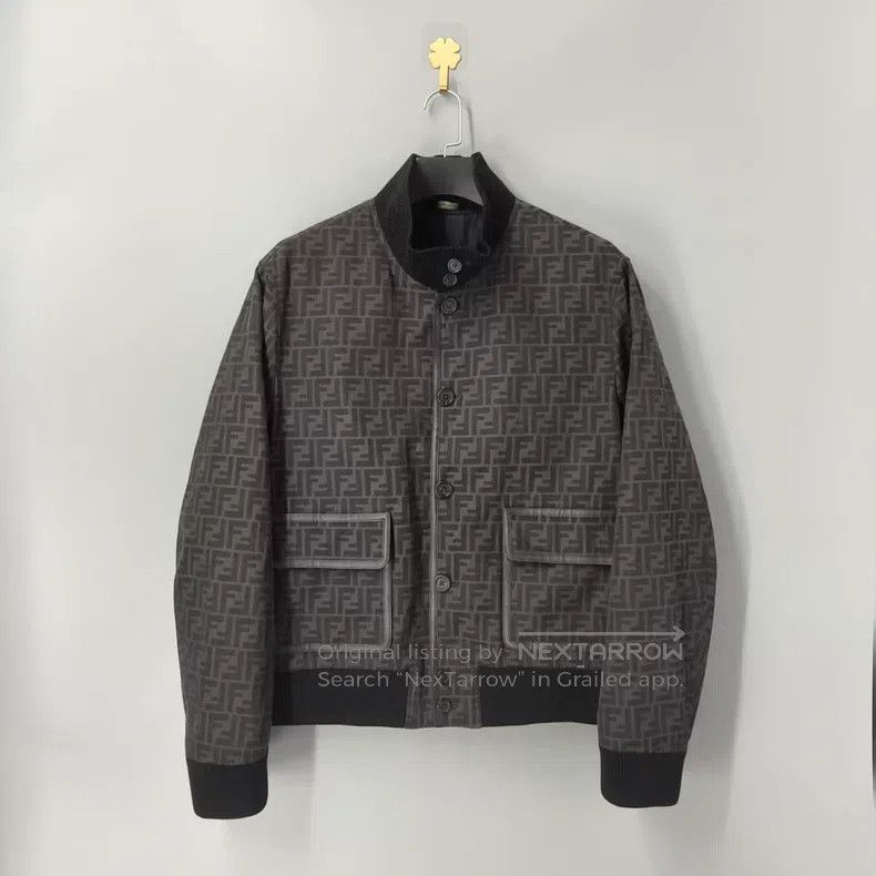 Fendi Fendi Black All-Over Printed Single-Breasted Lapel Jacket Size US L / EU 52-54 / 3 - 1 Thumbnail