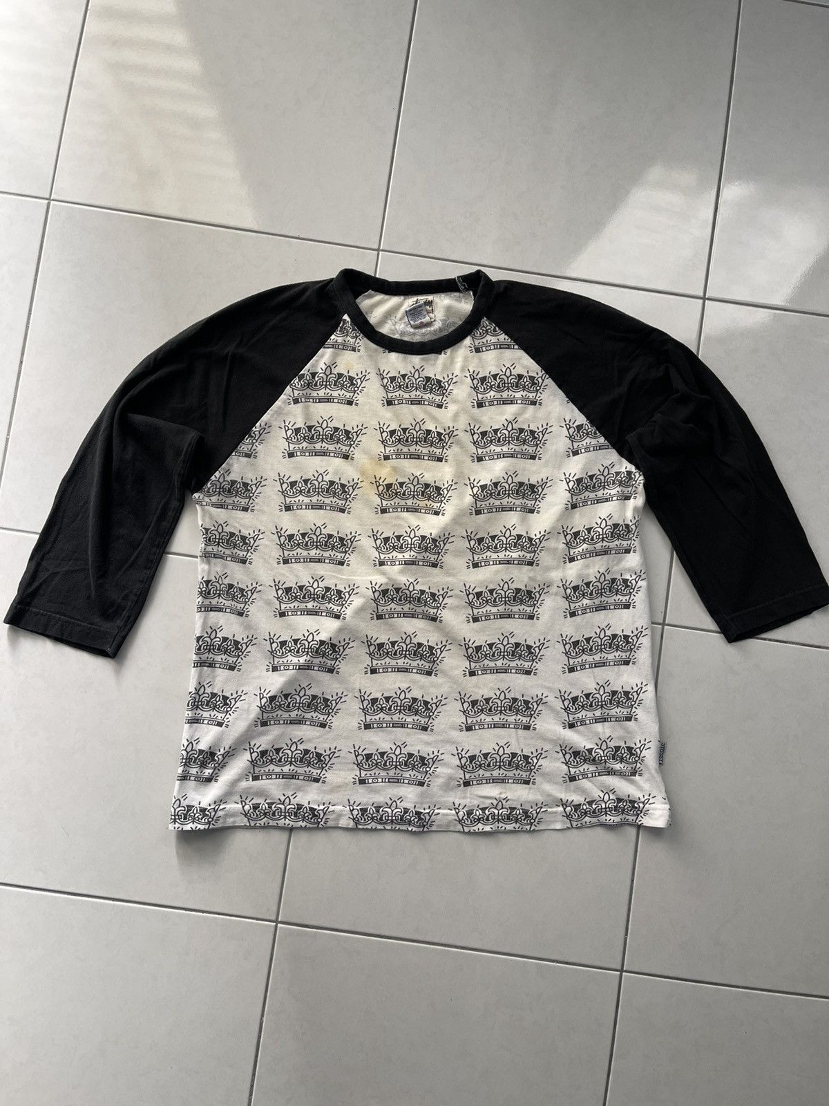 Stussy VINTAGE STUSSY CROWN DESIGN STYLE RAGLAN TEE VERY RARE Size US M / EU 48-50 / 2 - 1 Thumbnail