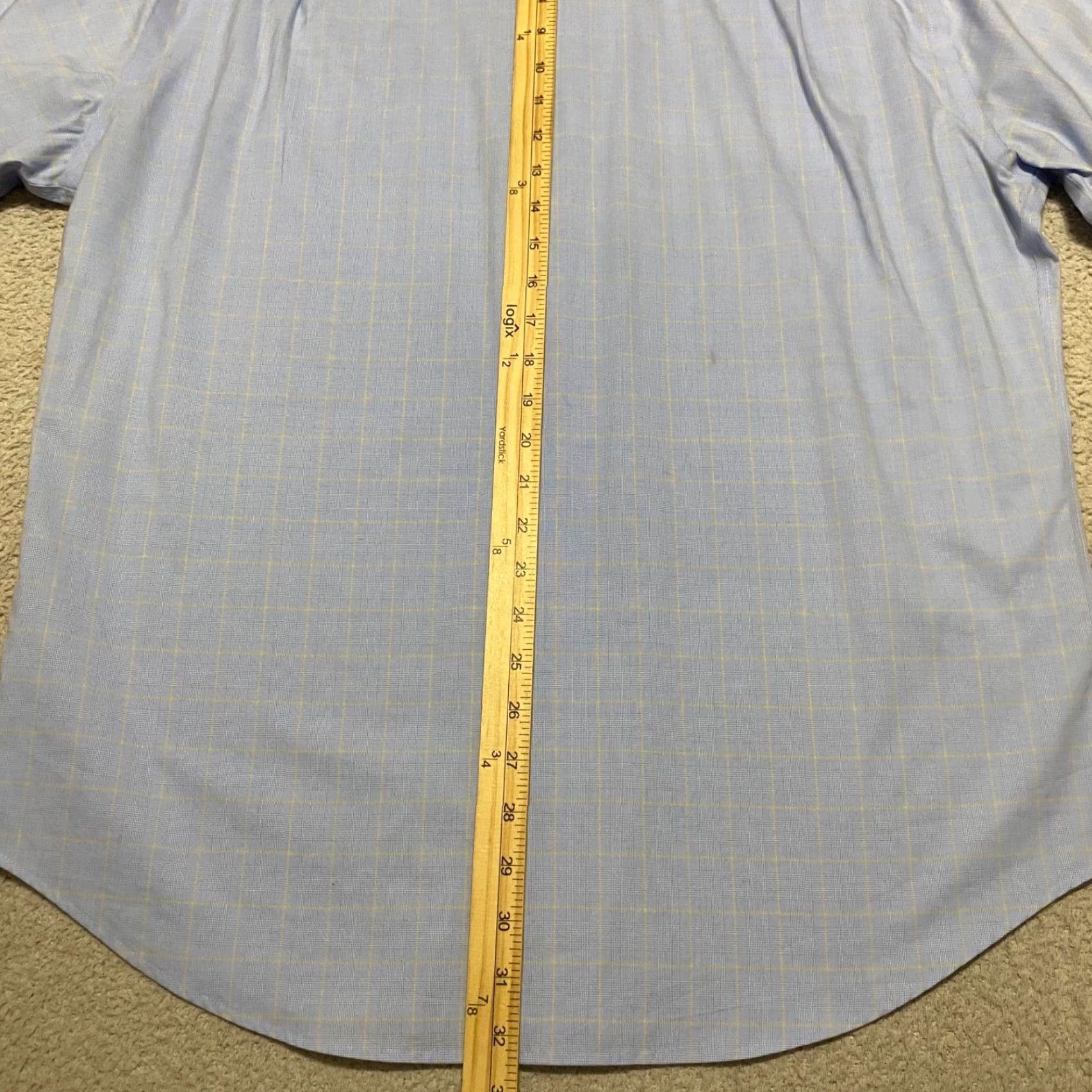Peter Millar Peter Millar Shirt Mens 16.5 Blue Plaid Long Sleeve Button Front Cotton Nanoluxe Size US XL / EU 56 / 4 - 7 Thumbnail