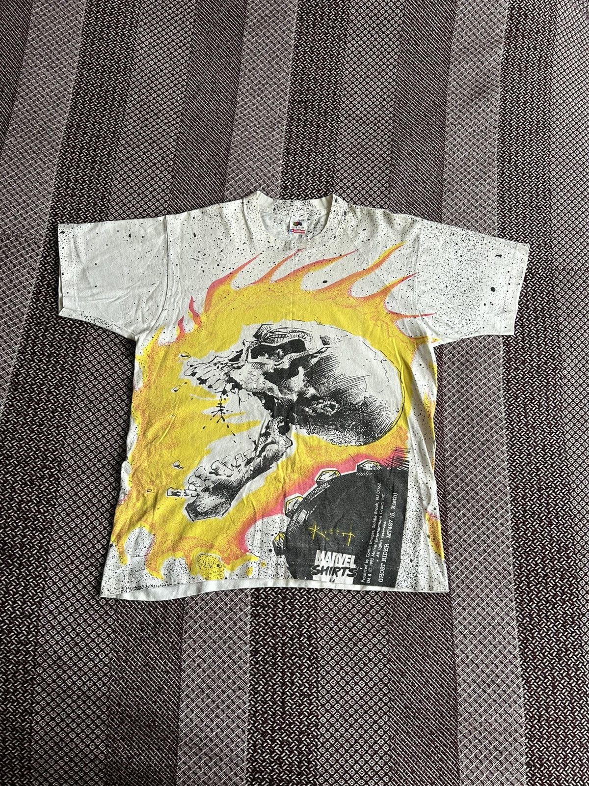Marvel Comics Vintage Ghost Rider 1992 Marvel Overprint Crazy T-shirt Sz L Size US L / EU 52-54 / 3 - 1 Thumbnail