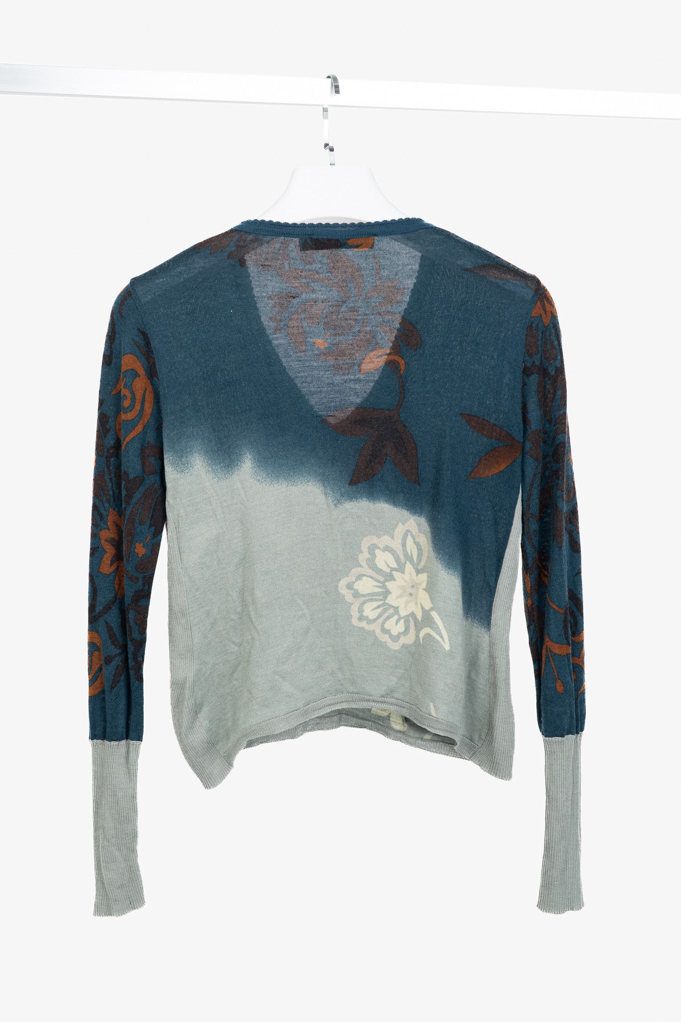 Dior Christian Dior Wool/Silk/Cashmere Floral Cropped Sweater Size L / US 10 / IT 46 - 2 Thumbnail